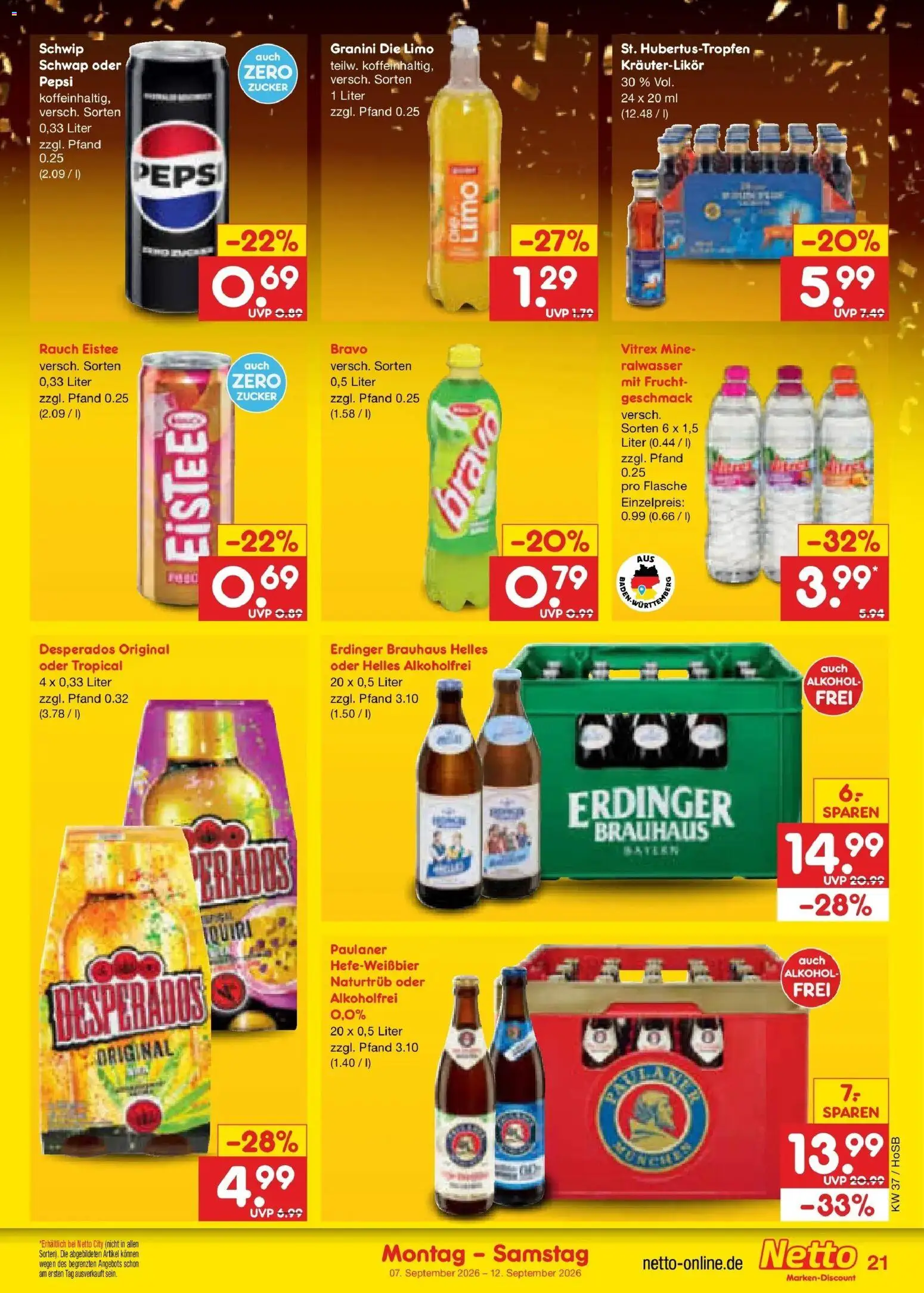 Netto Marken-Discount Prospekt Hannover – gültig ab 07.09.2026 | Seite: 29 | Produkte: Erdinger, Alkohol, Zucker, Granini