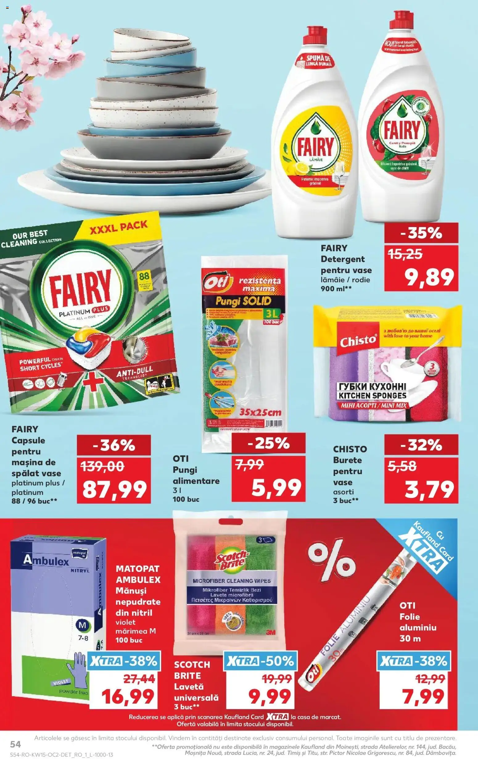 Noul catalog Kaufland – valabil de la 08.04.2026 | Pagină: 54 | Produse: Burete, Detergent, Capsule pentru mașina de spălat, Lămâie
