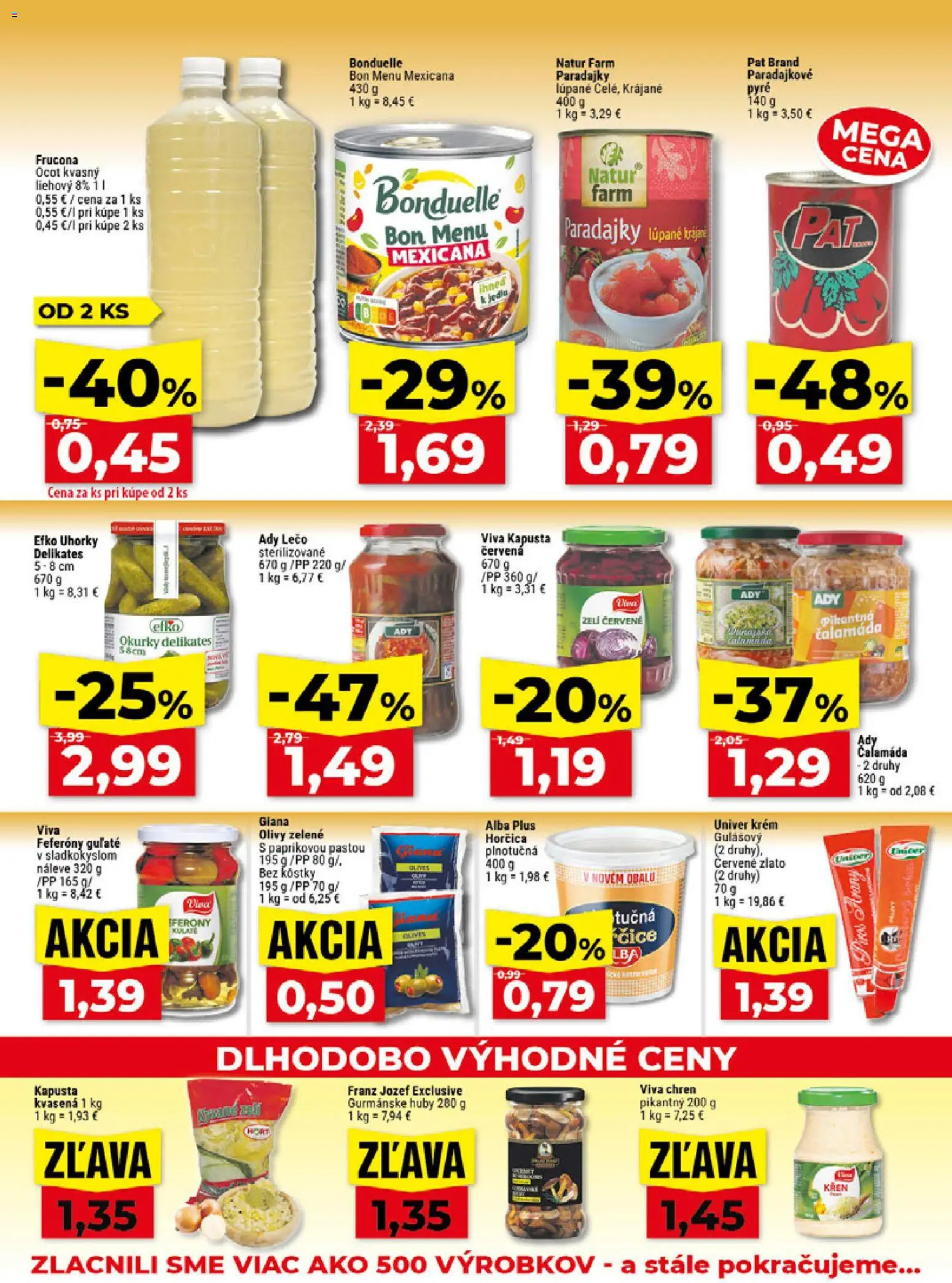 Nové Klas akcie – leták je platný od 24.08.2026 | Strana: 15 | Produkty: Chren, Olivy, Uhorky, Ocot
