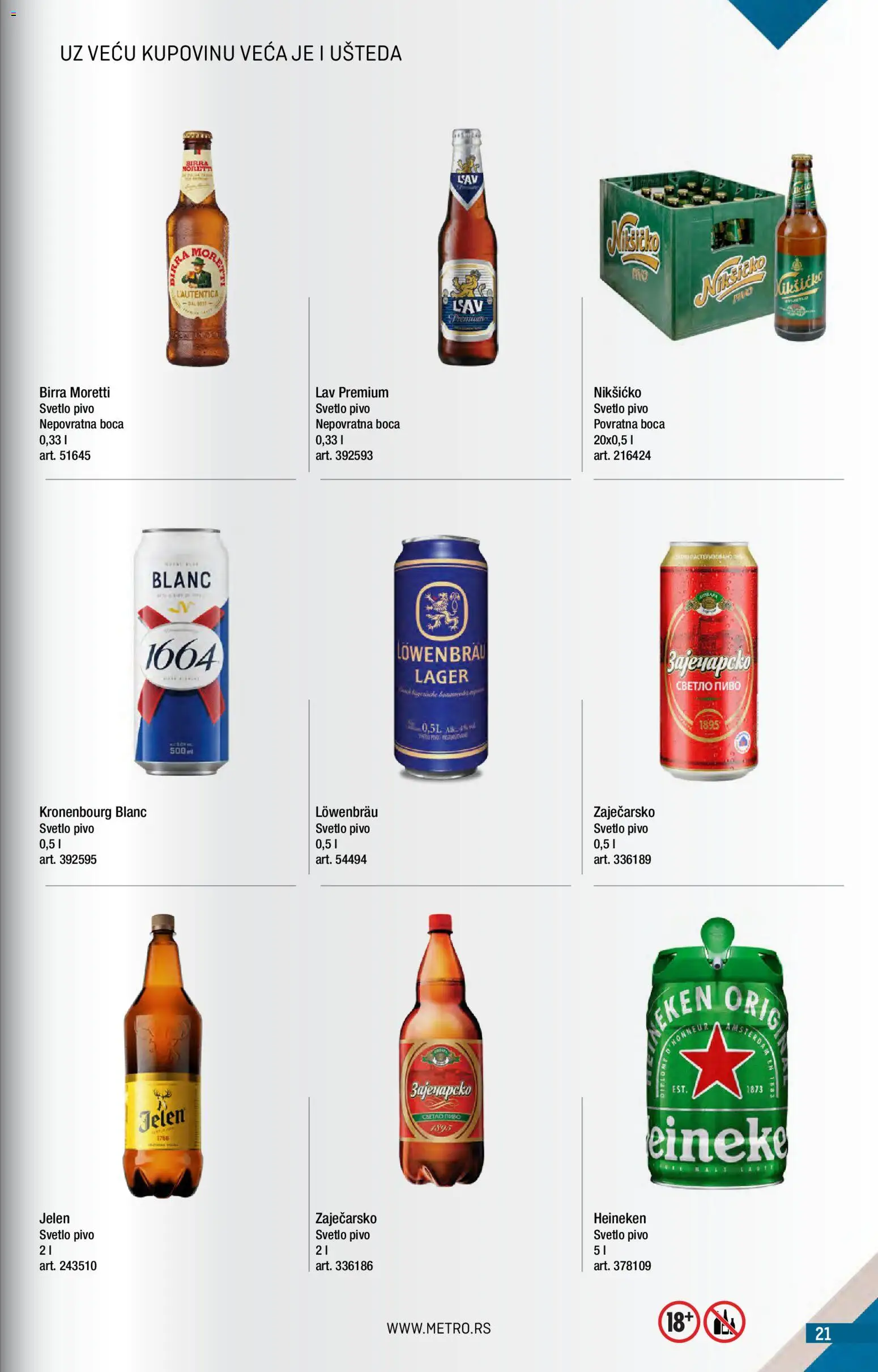 Metro katalog - važi od 01.06.2026 | Strana: 21 | Proizvode: Heineken, Birra Moretti, Pivo