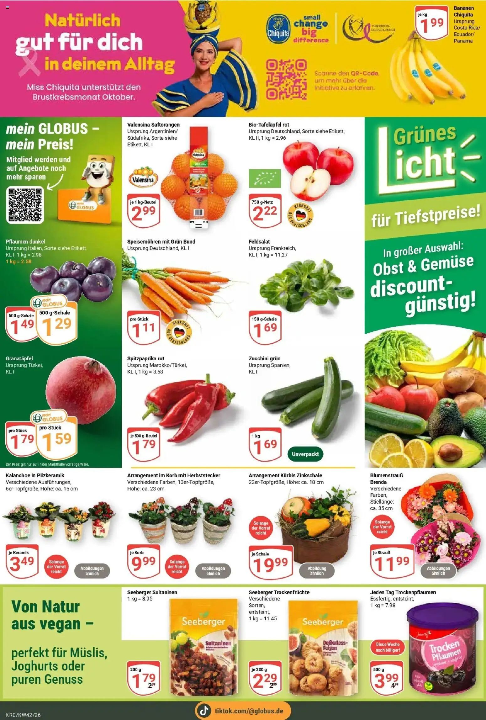 Globus Prospekt Krefeld (ab 12.10.2026) » Angebote online | Seite: 7 | Produkte: Korb, Valensina, Trockenfrüchte, Zucchini