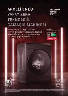 25 Temmuz 2026 tarihinden itibaren geçerli olan Arçelik kataloğu önizlemesi | Sayfa: 20 | Ürünler: Çamaşır makinesi