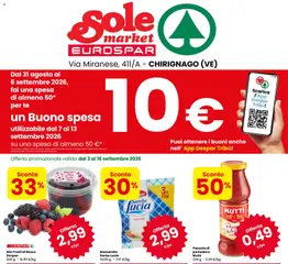 Anteprima del volantino Eurospar volantino Sole market valido a partire dal 31/08/2026