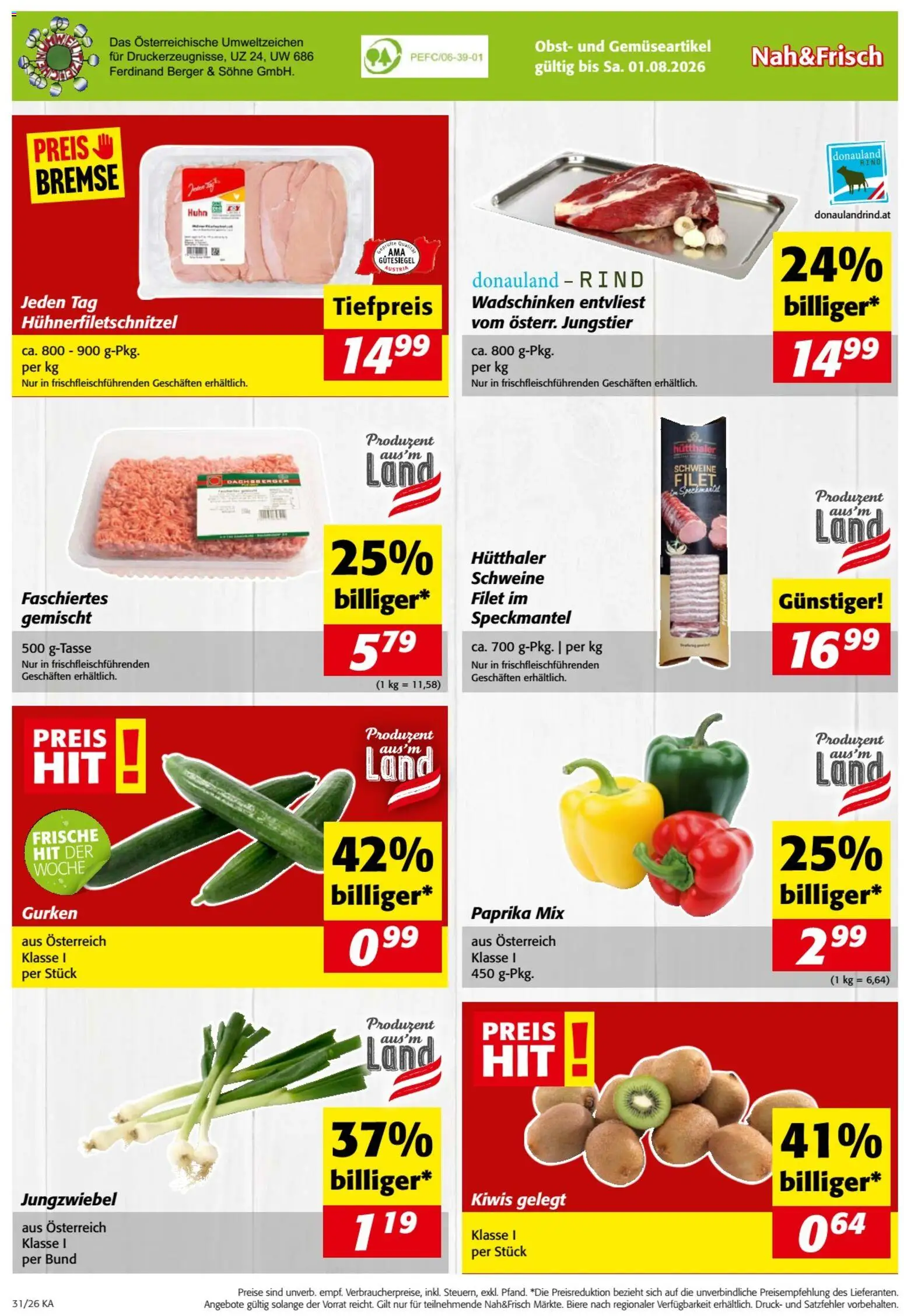 Nah und Frisch Flugblatt gültig ab 29.07.2026 | Seite: 8 | Produkte: Gurken, Obst