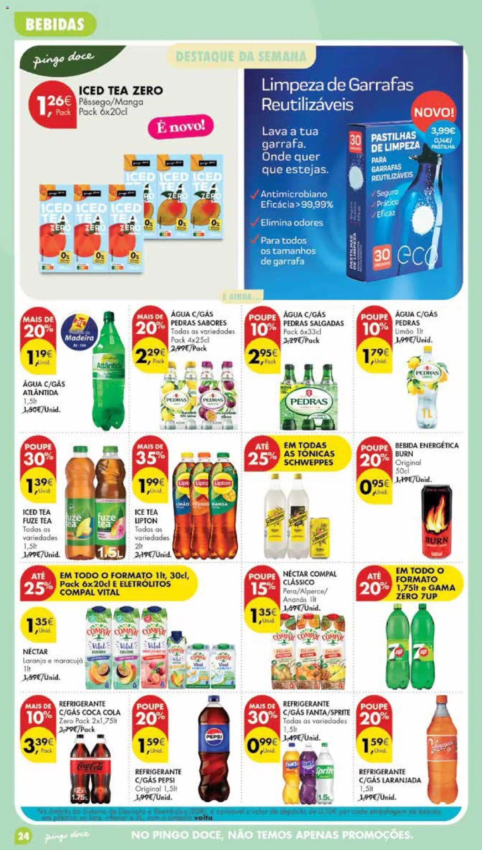 Pingo Doce folheto Poupe Esta Semana Madeira │ válido de 20/10/2026 | Página: 24 | Produtos: Agua, Refrigerante, Bebidas, Bebida energética