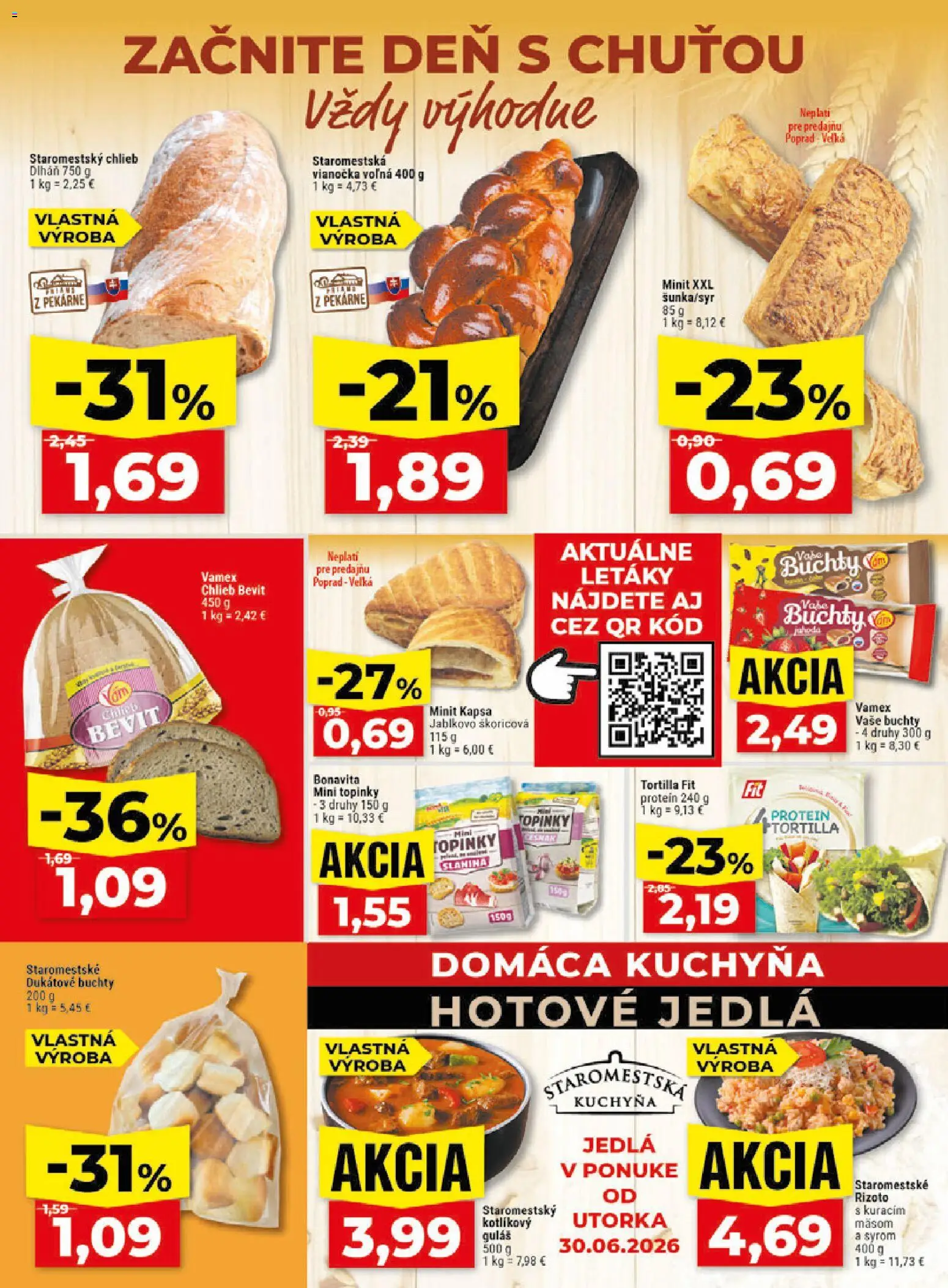 Nové Klas akcie – leták je platný od 29.06.2026 | Strana: 8 | Produkty: Kuchyňa, Chlieb, Tortilla