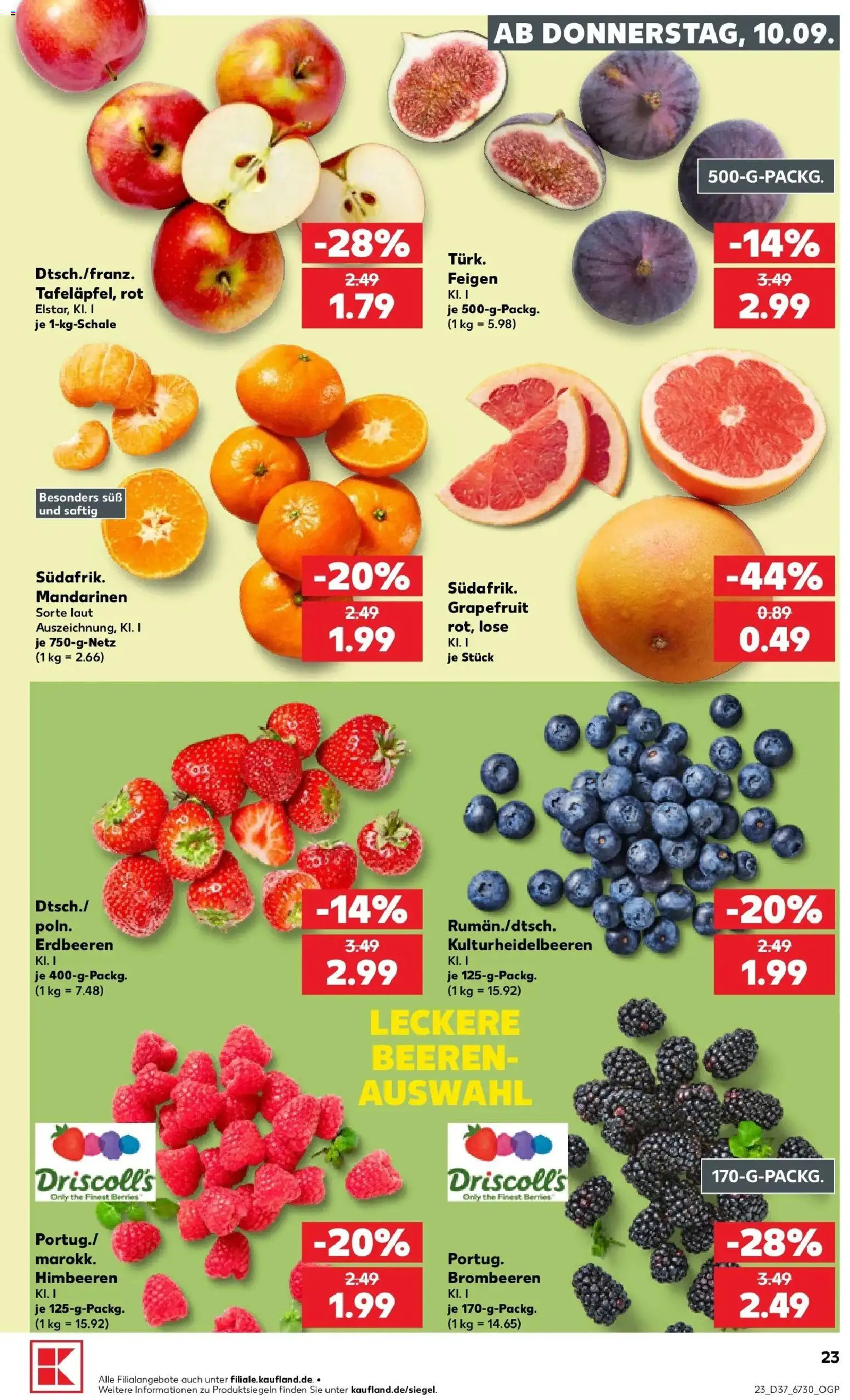 Prospekt Kaufland ab 07.09.2026 » Angebote Online zum Blättern | Seite: 40 | Produkte: Himbeeren, Mandarinen, Erdbeeren, Feigen