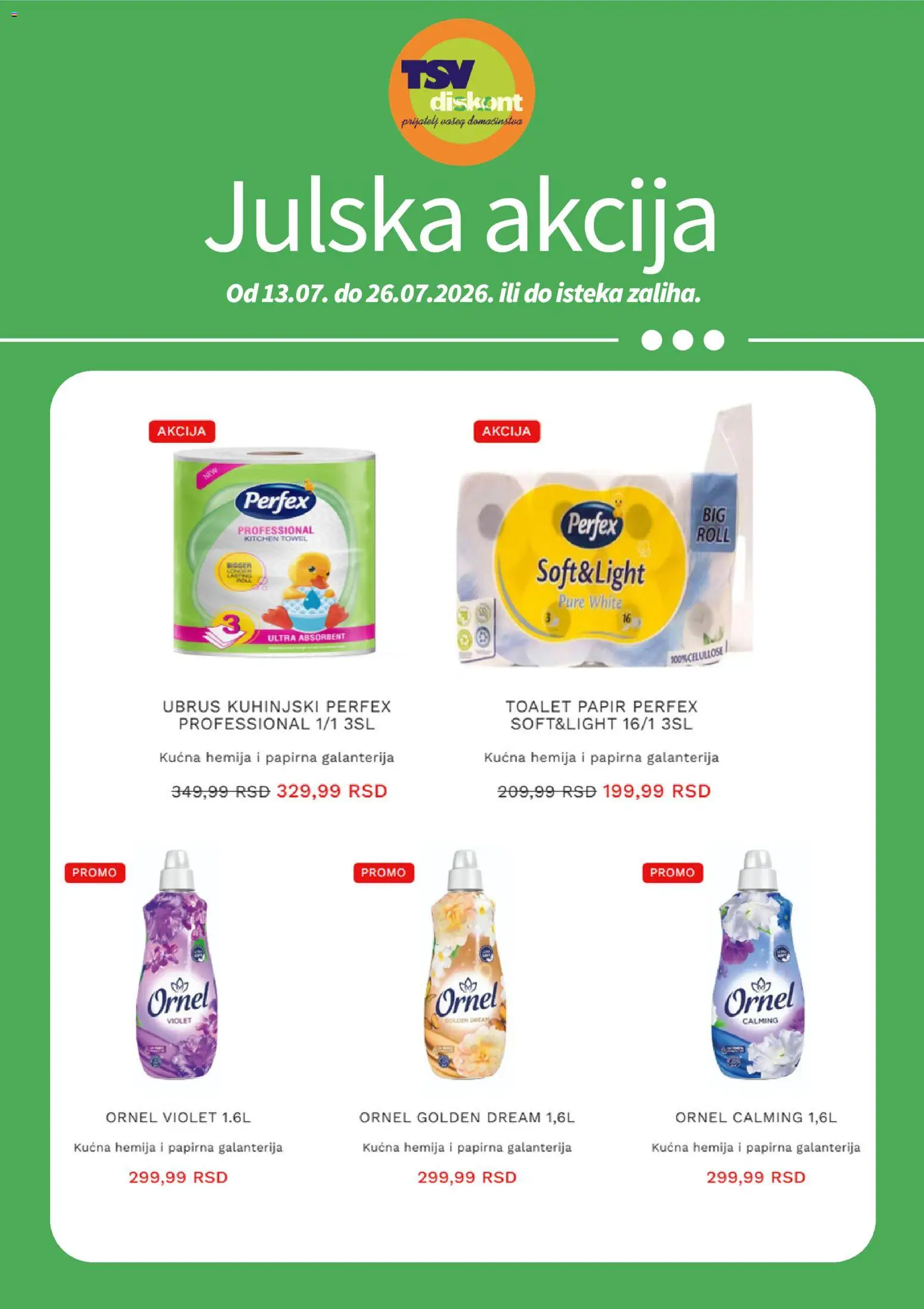 TSV Diskont katalog - važi od 13.07.2026 | Strana: 5 | Proizvode: Toalet papir, Ubrus