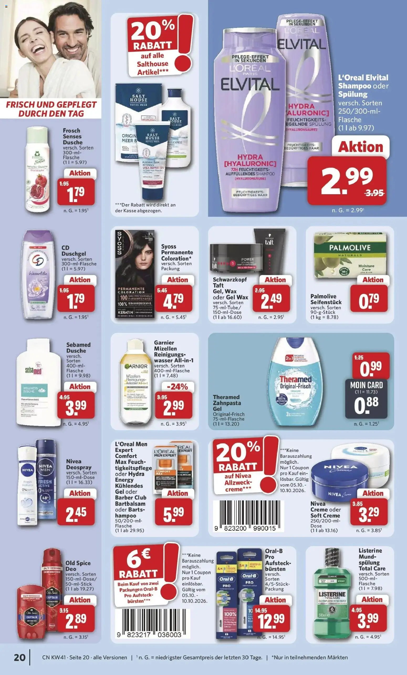 Combi Prospekt Twistringen (ab 05.10.2026) zum Blättern | Seite: 20 | Produkte: Shampoo, Creme, Wasser, Listerine
