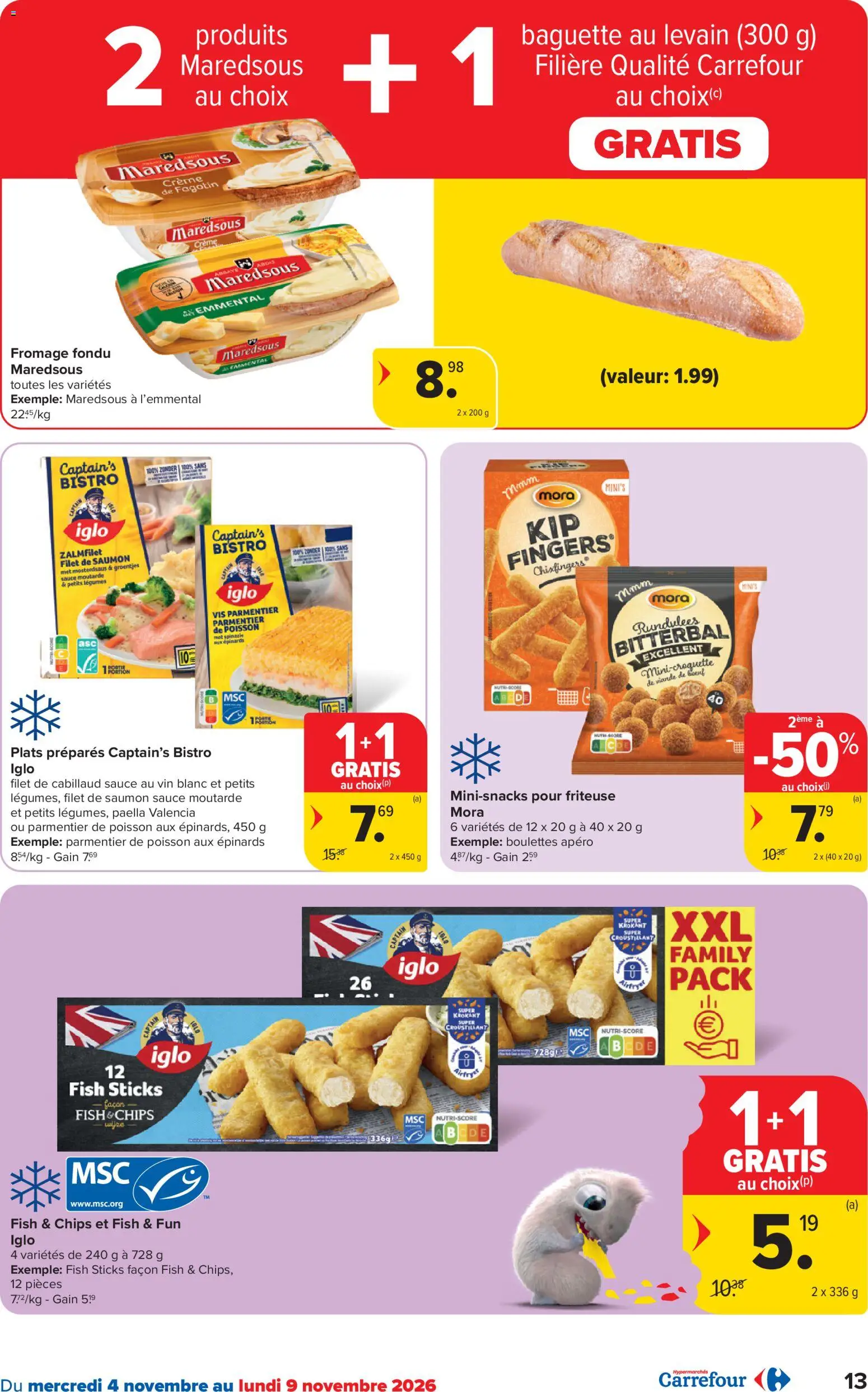 {H1} | Pagina: 13 | Producten: Baguette, Friteuse, Zalmfilet, Crème