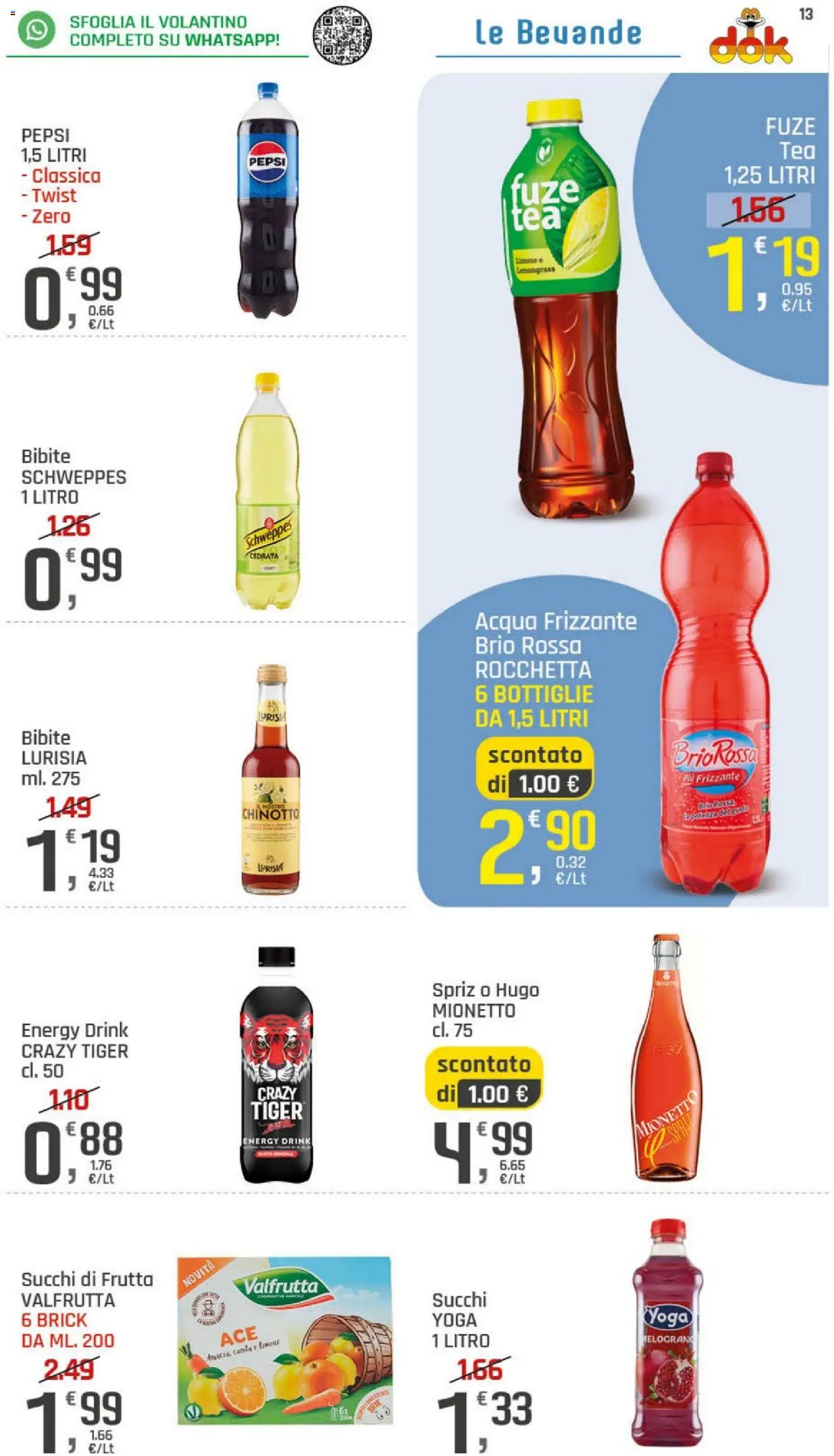 Volantino DOK del 20/08/2026 | Pagina: 13 | Prodotti: Frutta, Bibite, Cedrata, Pepsi