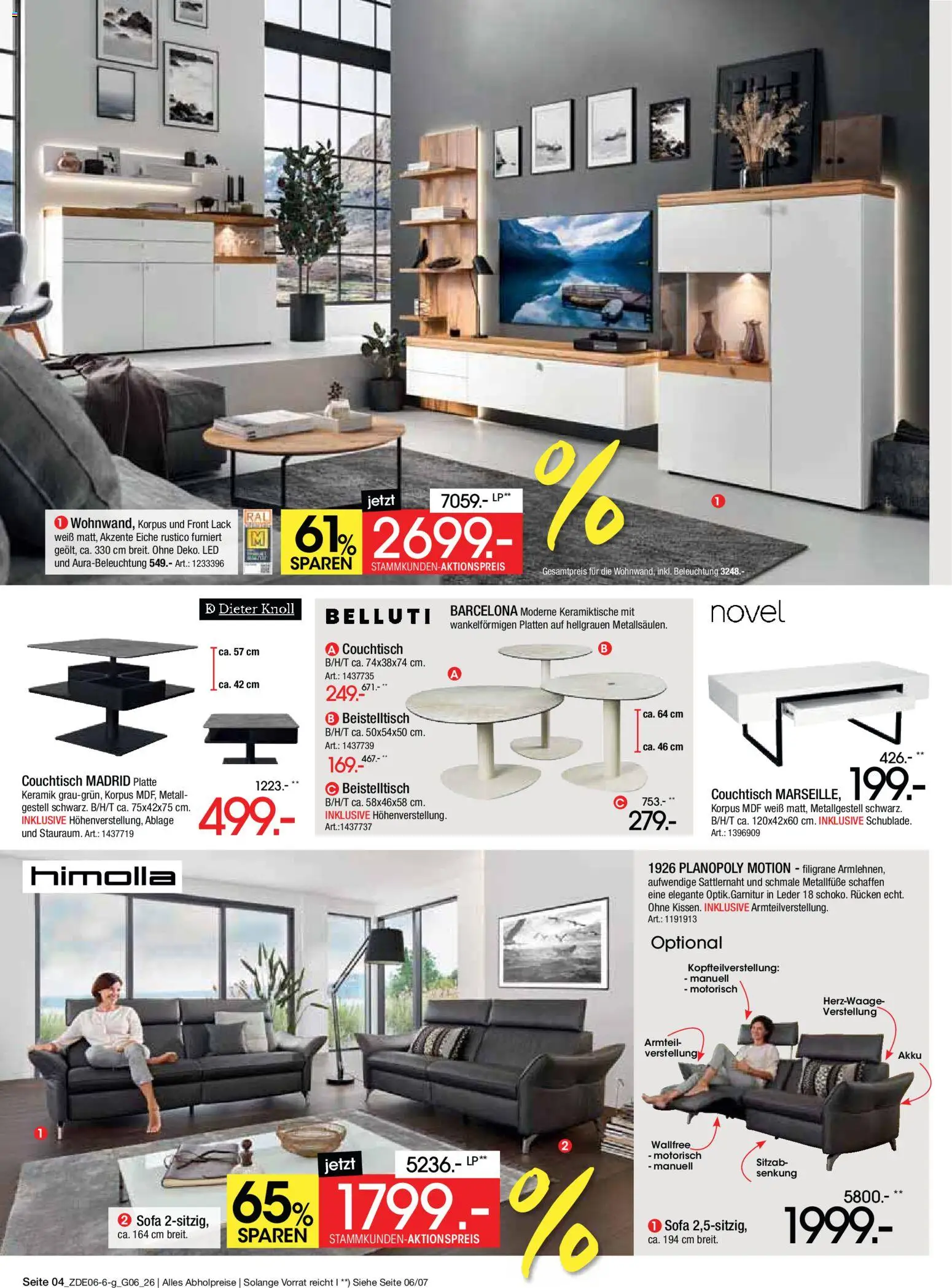 Zurbrüggen Mega Sparpreise – gültig ab 08.06.2026 | Seite: 4 | Produkte: Beistelltisch, Sofa, Couchtisch