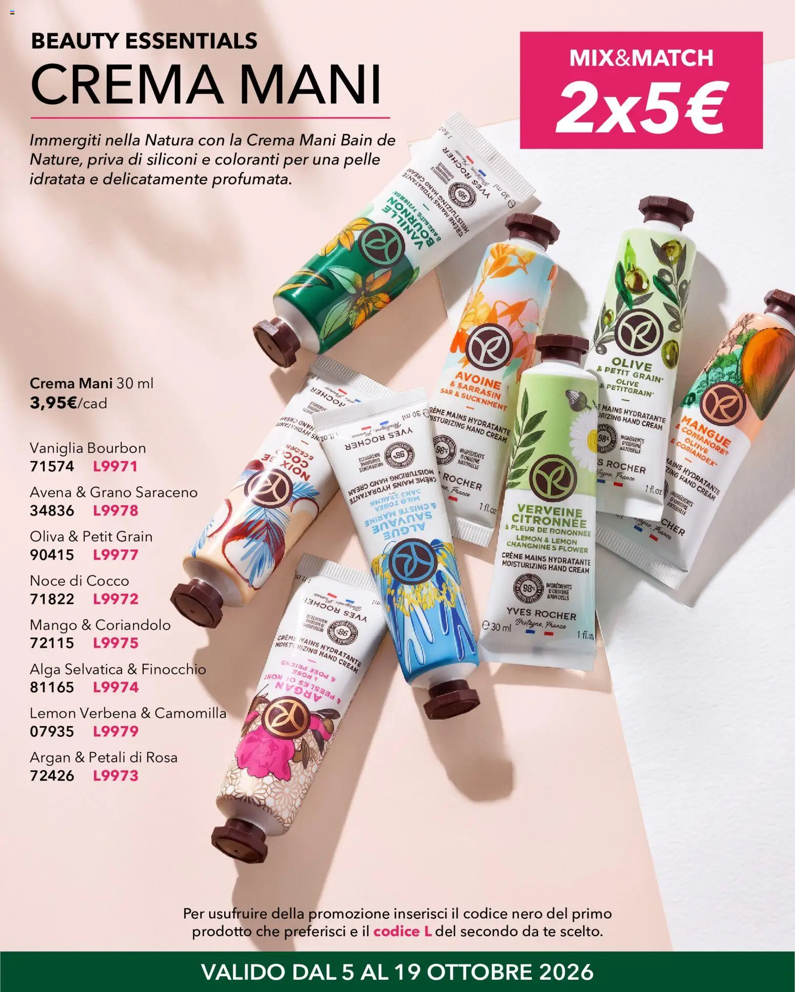 Volantino Yves Rocher del 05/10/2026 | Pagina: 4 | Prodotti: Noce di cocco, Bourbon, Mango, Olive