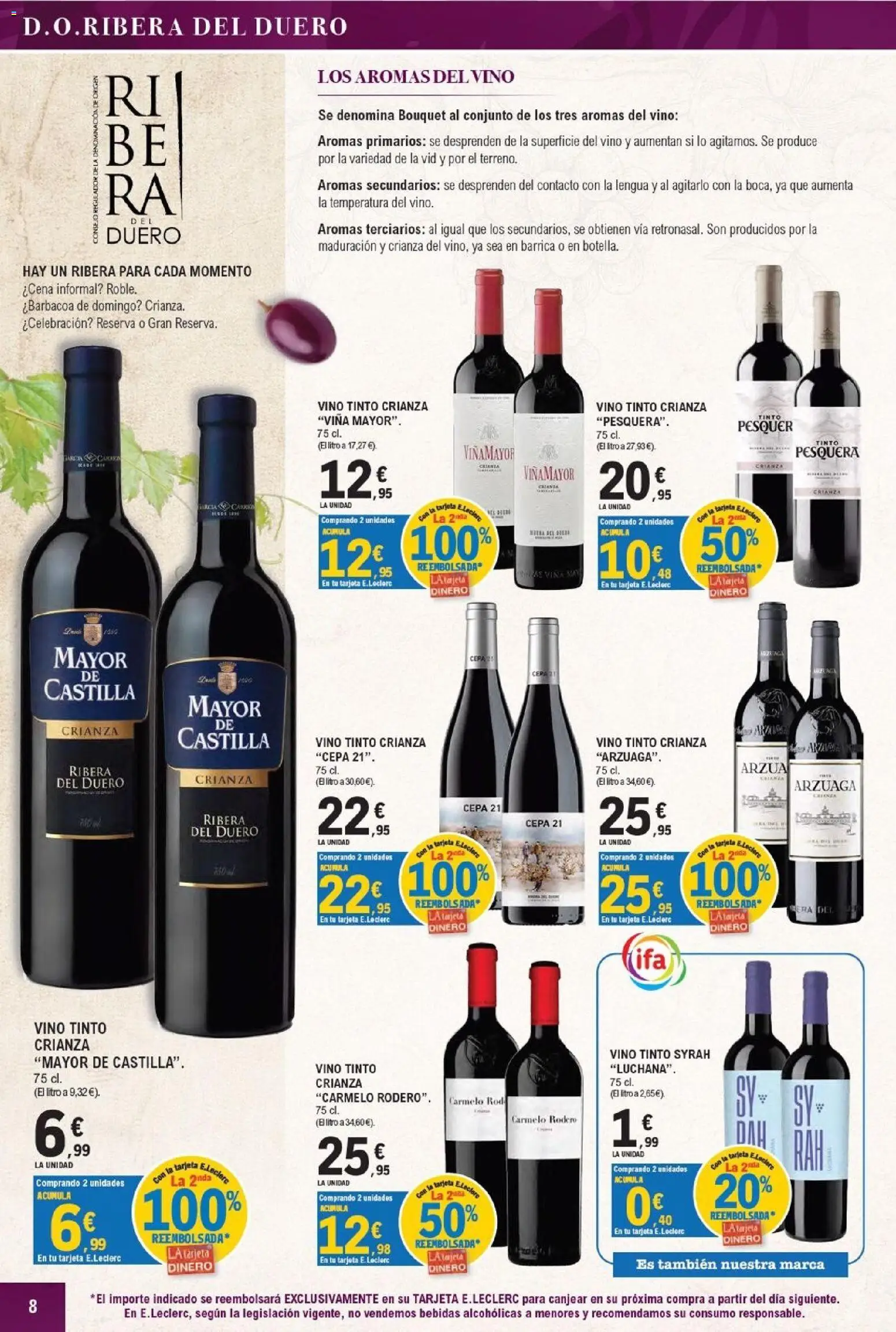 E.Leclerc - Miranda de Ebro │ válido desde el 16/09/2026 | Página: 8 | Productos: Vino tinto, Vino, Bebidas