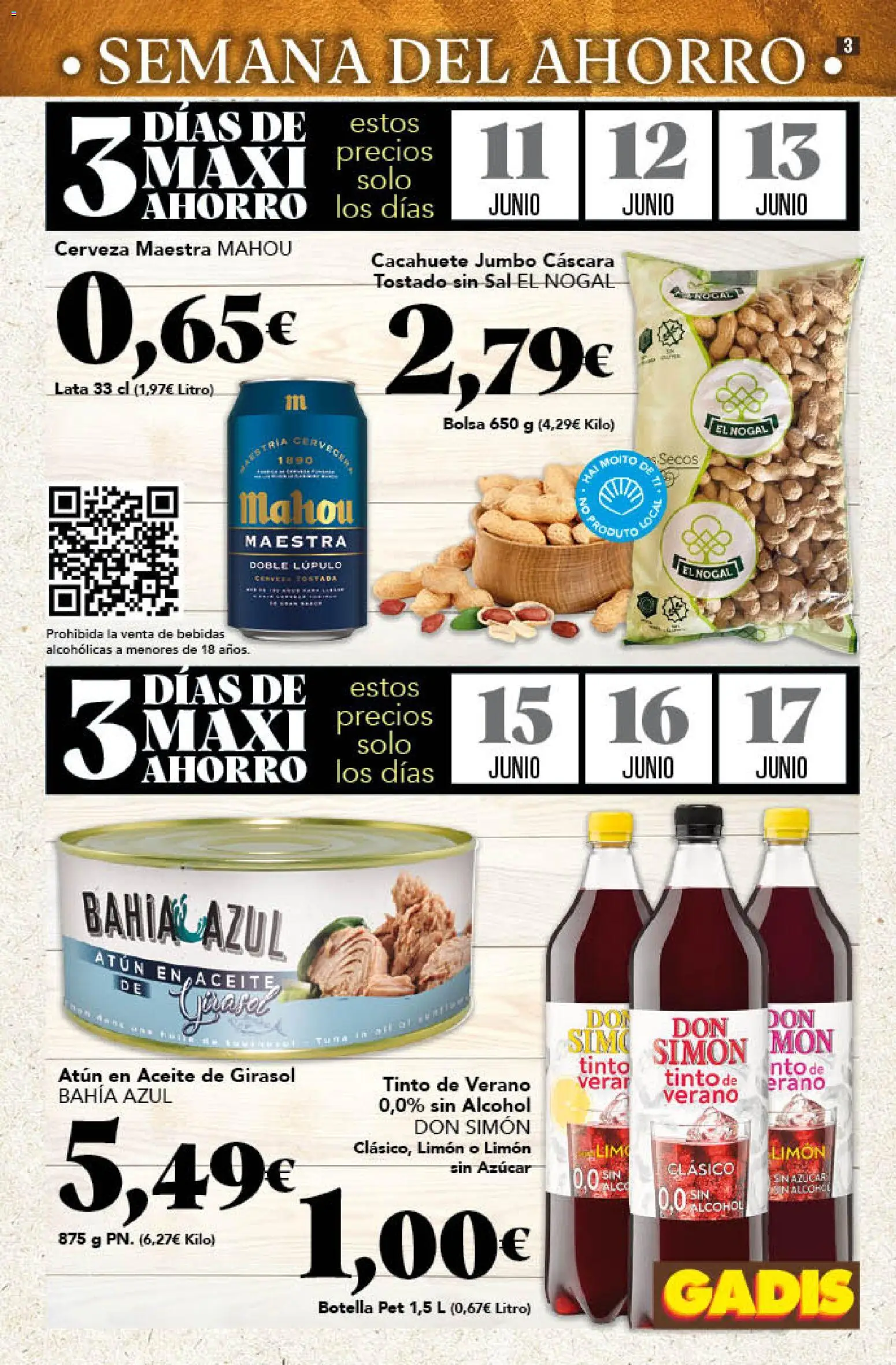 Gadis folleto │ válido desde el 11.06.2026 | Página: 3 | Productos: Aceite, Cerveza, Aceite de girasol, Bolsa