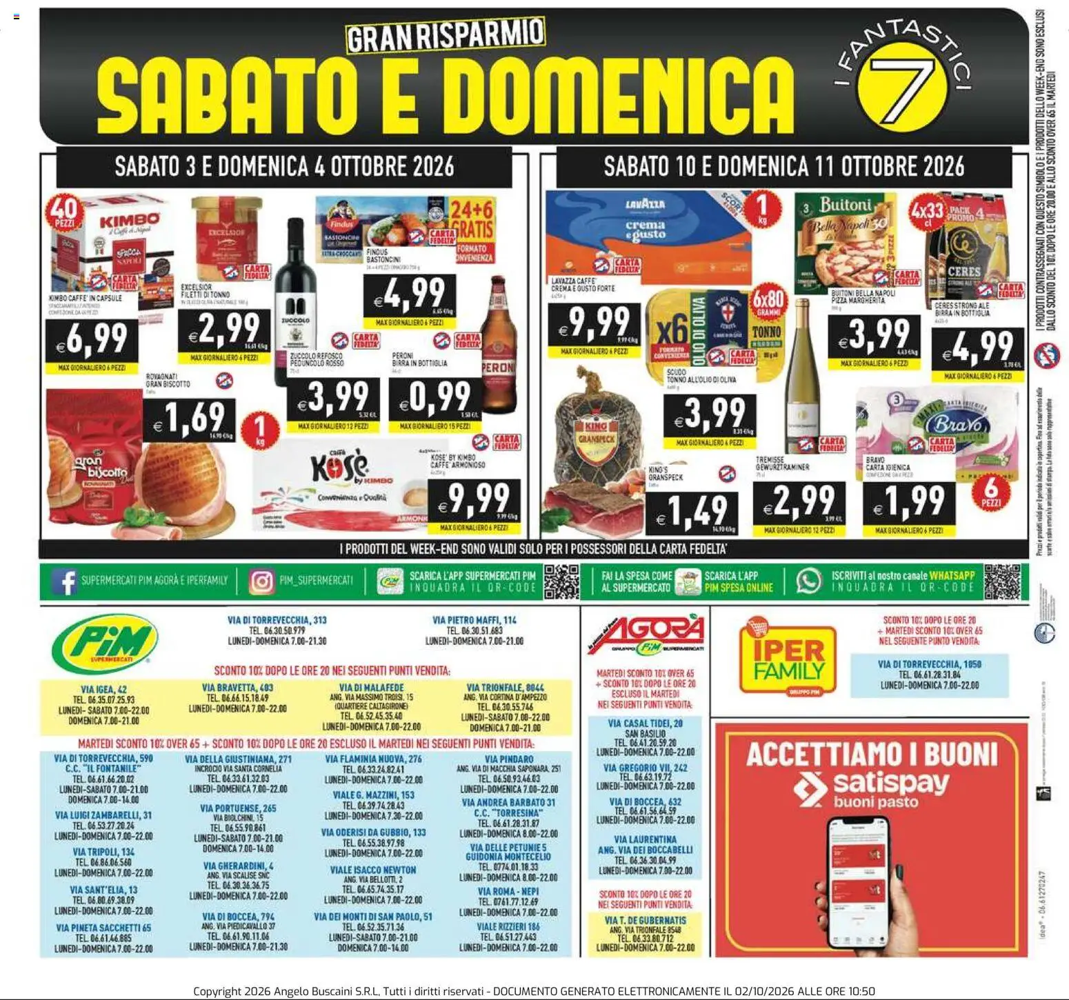Volantino PIM Supermercati del 02/10/2026 | Pagina: 24 | Prodotti: Carta igienica, Caffè, Birra, Olio