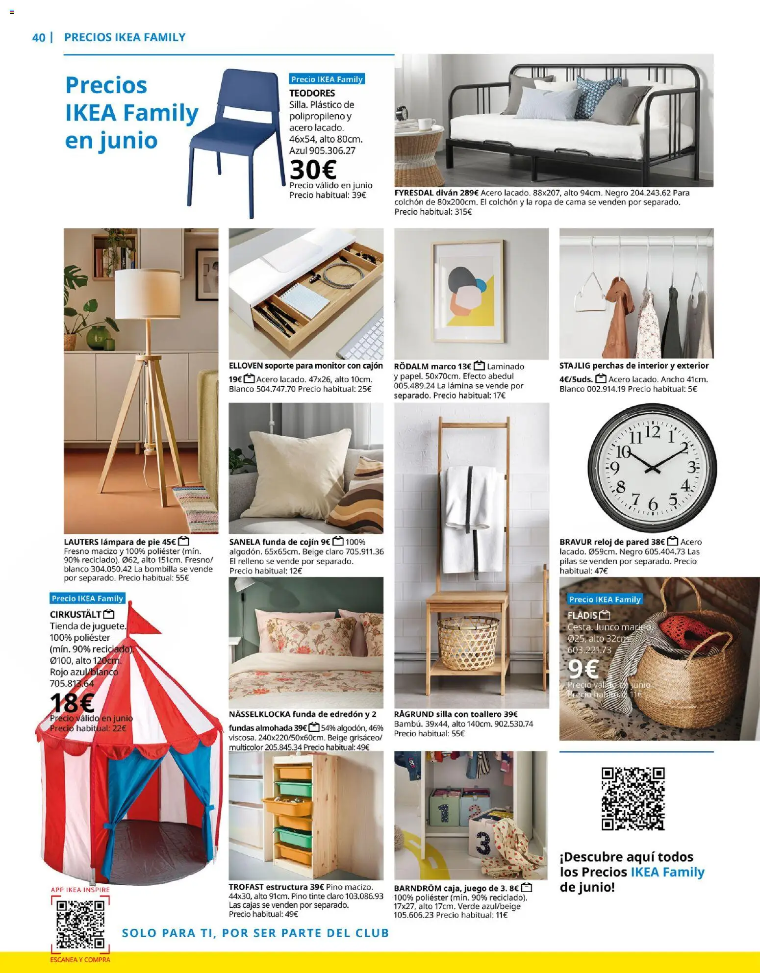 Catálogo IKEA Family │ válido desde el 01.04.2026 | Página: 40 | Productos: Tinte, Colchon, Almohada, Silla
