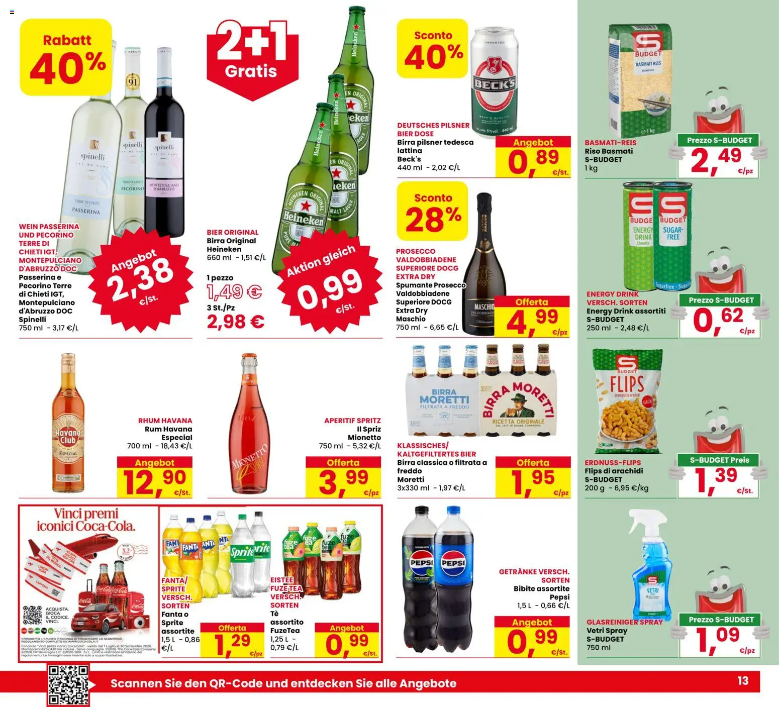 Volantino Eurospar del 23/07/2026 | Pagina: 13 | Prodotti: Riso Basmati, Bibite, Pepsi, Pecorino