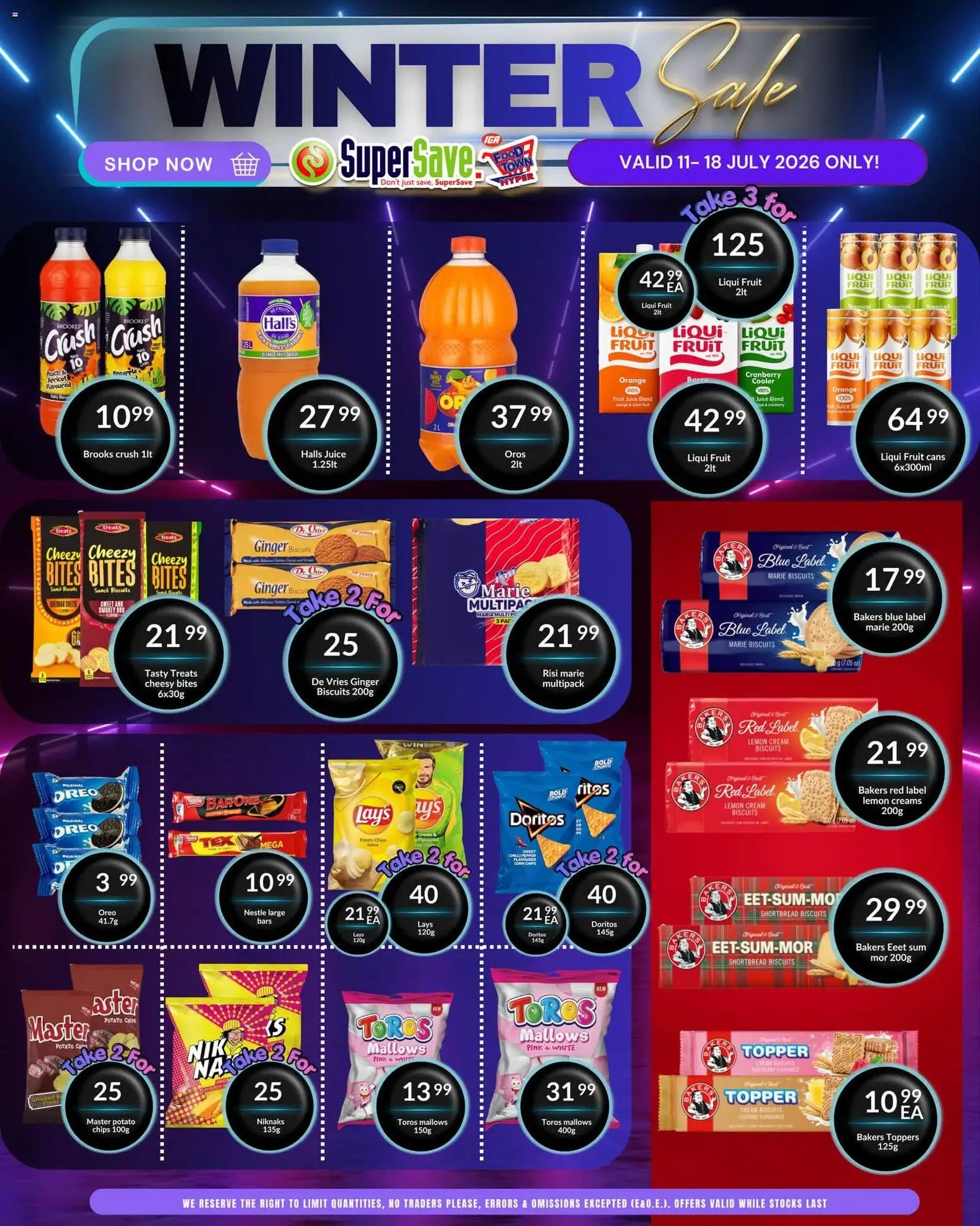 New Super Save catalogue – valid from 11/07/2026 | Page: 14 | Products: Biscuits, Pineapple, Chips, Cream