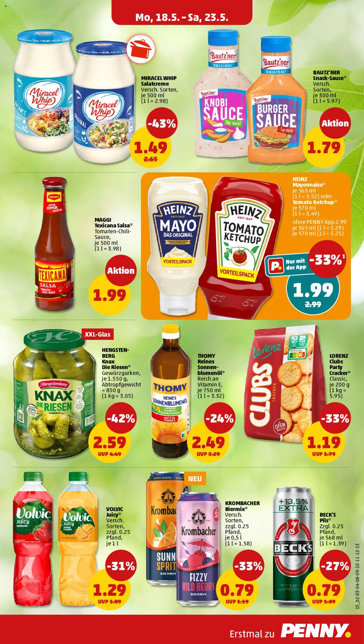 Penny Prospekt 	 – gültig ab 18.05.2026 | Seite: 17 | Produkte: Tomaten, Miracel whip, Mayonnaise, Mango