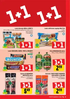 IKI leidinys galioja nuo 2026.09.07 | Puslapis: 43 | Prekių: Ledai, Dešrelės, Dešra, Ben & Jerry's ledai