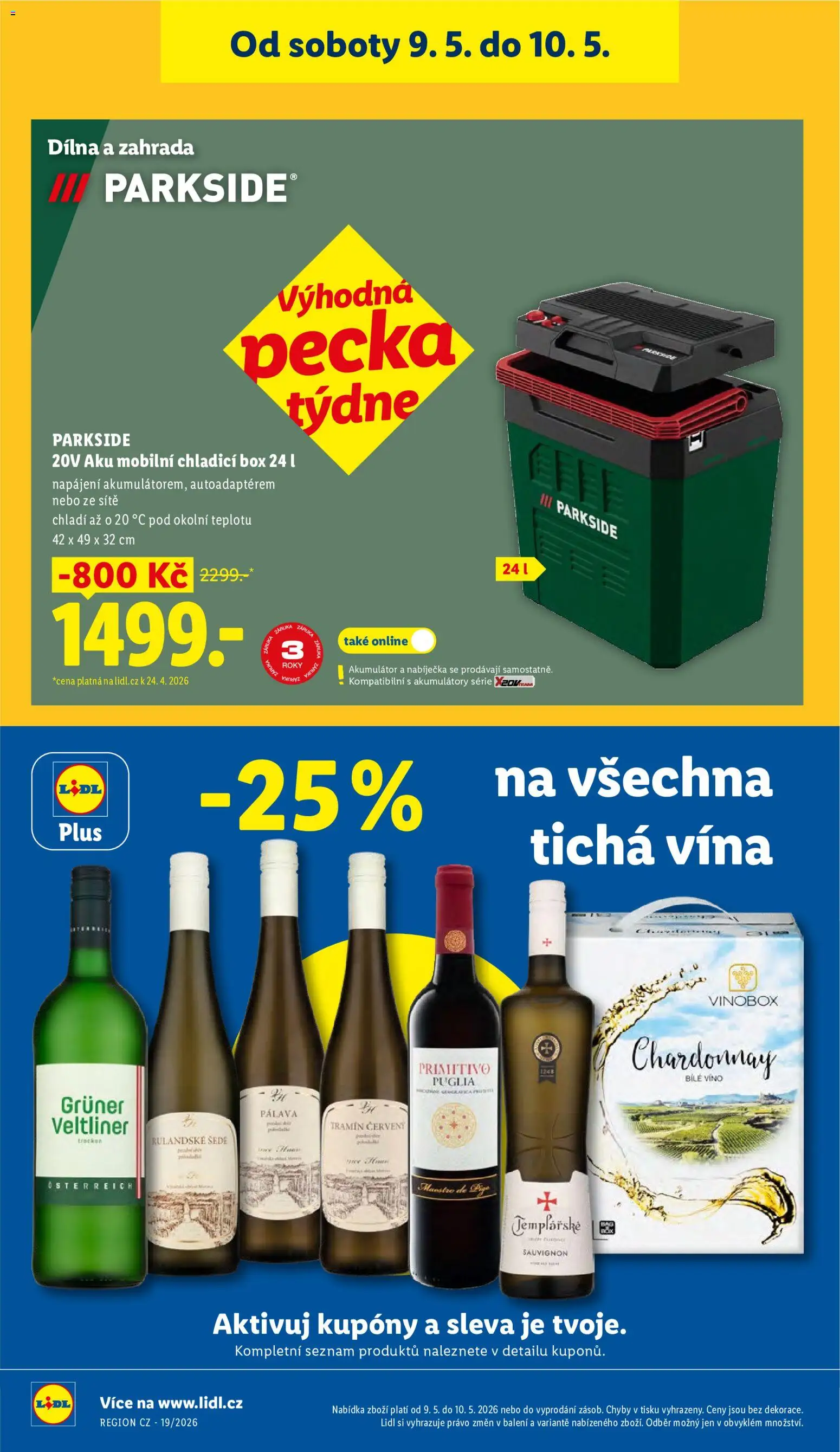 Lidl leták - Spotřební zboží od 04.05.2026 | Strana: 22 | Produkty: Bílé víno, Box, Primitivo, Tramín červený
