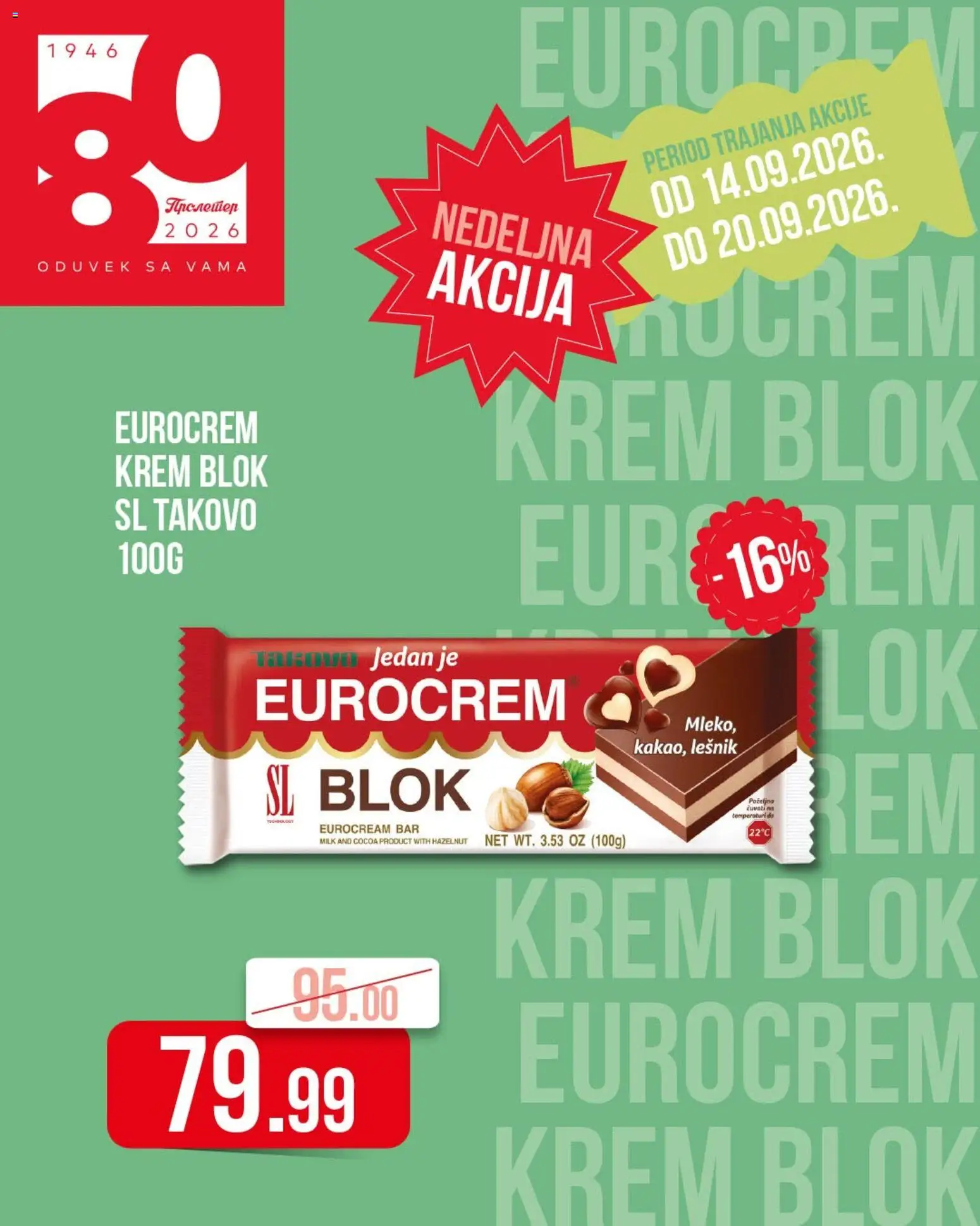 Metalac Proleter katalog - važi od 14.09.2026 | Strana: 3 | Proizvode: Lešnik, Eurocrem, Mleko, Krem