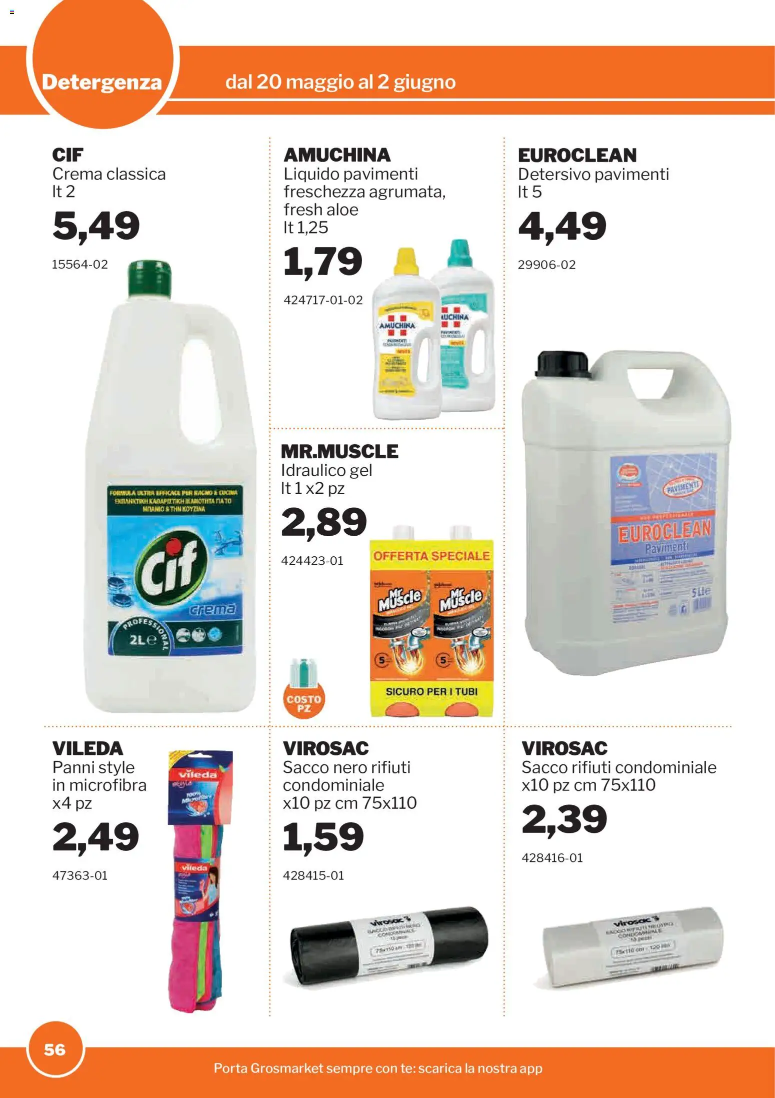 Volantino Sogegross del 20.05.2026 | Pagina: 56 | Prodotti: Crema, Sacco rifiuti, Tè, Bagno