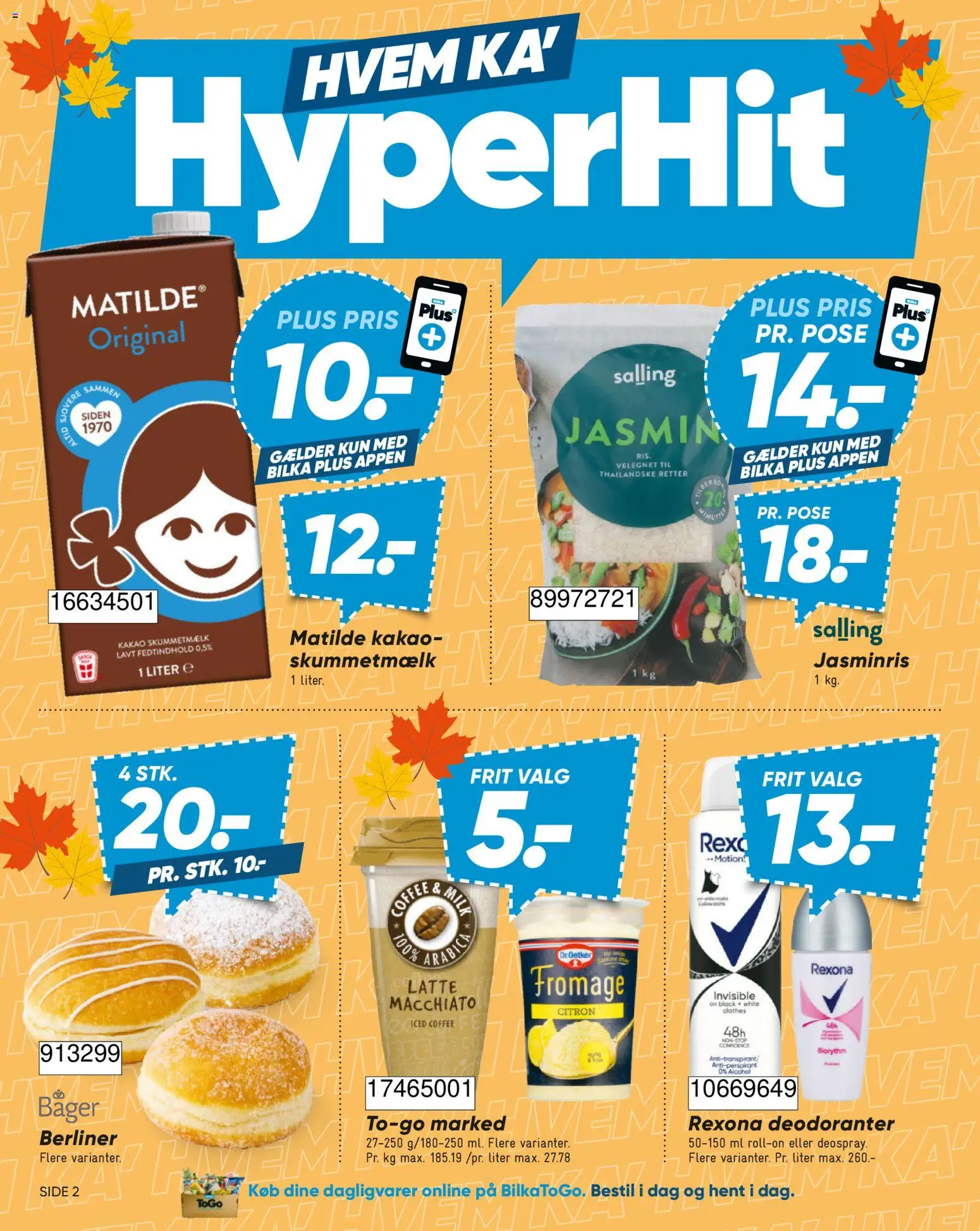 Bilka tilbudsavis – gyldig fra 02/10/2026 | Side: 2 | Produkter: Dagligvarer, Antiperspirant, Kakao