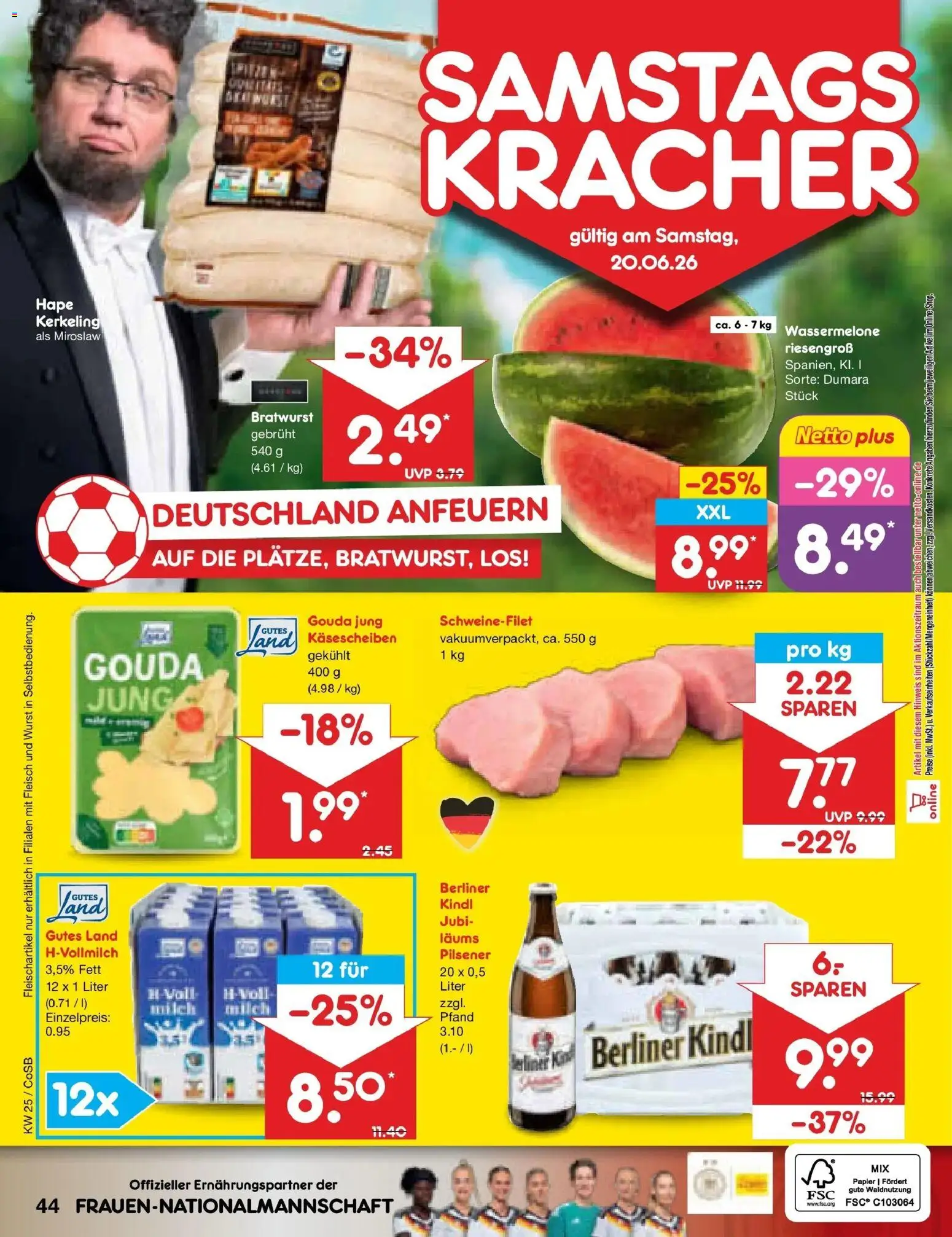 Netto Marken-Discount Prospekt Bitterfeld-Wolfen – gültig ab 14.06.2026 | Seite: 56 | Produkte: Bratwurst, Wurst, Wassermelone, Fleisch