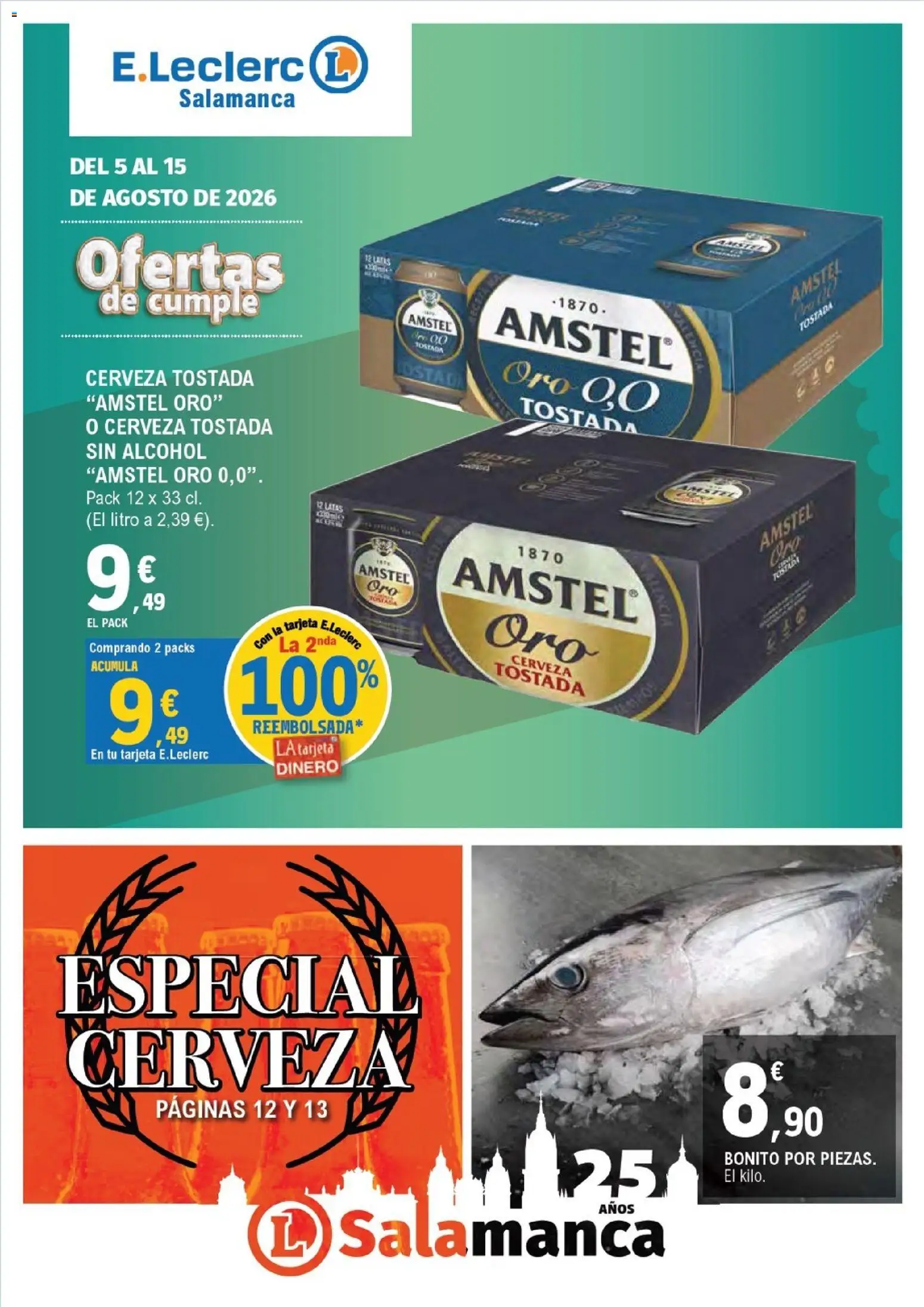 E.Leclerc folleto Salamanca │ válido desde el 05/08/2026 | Página: 1 | Productos: Cerveza