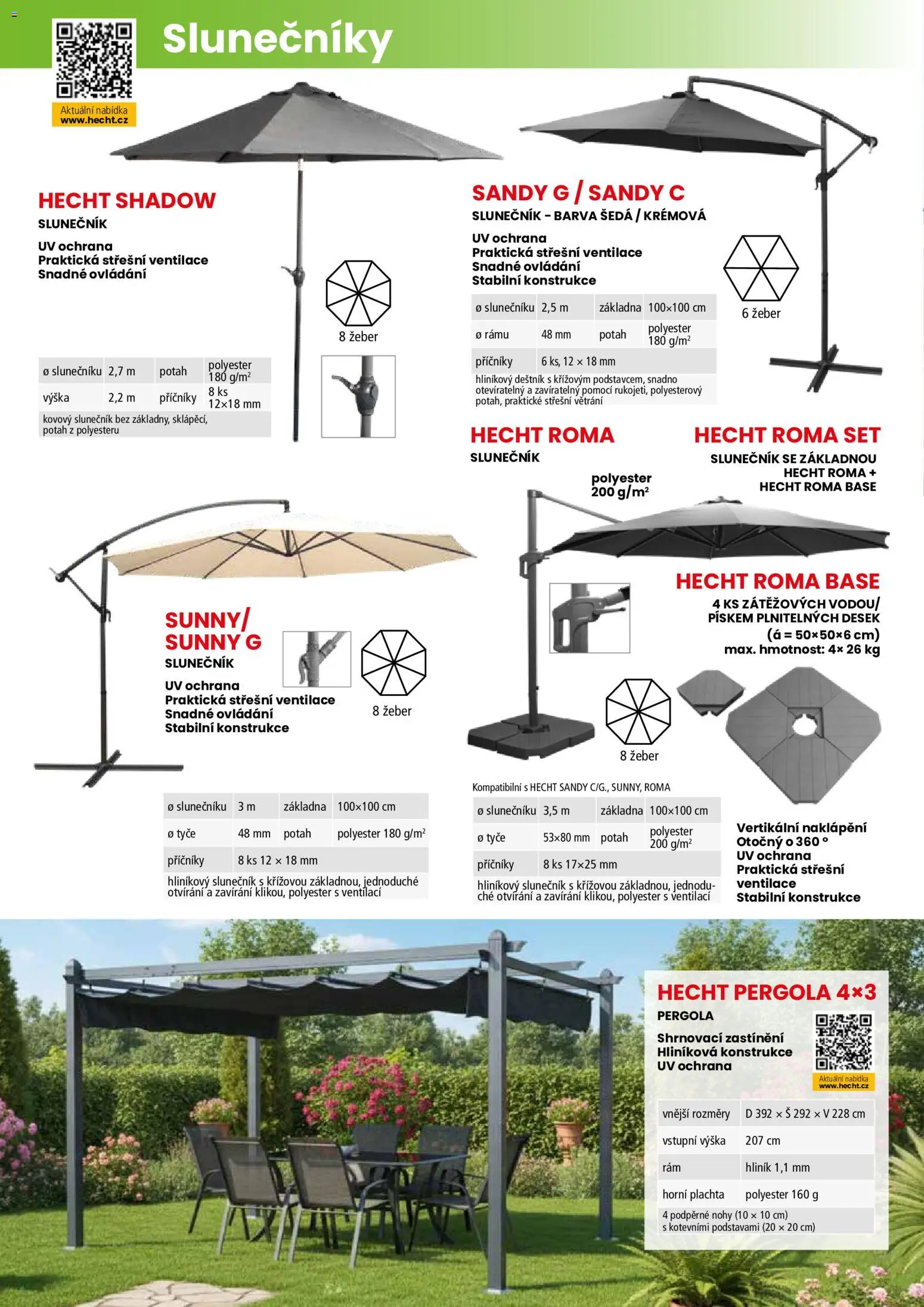 Hecht katalog - Jaro - léto 2026 od 19.02.2026 | Strana: 132 | Produkty: Příčníky, Deštník, Slunečník, Plachta