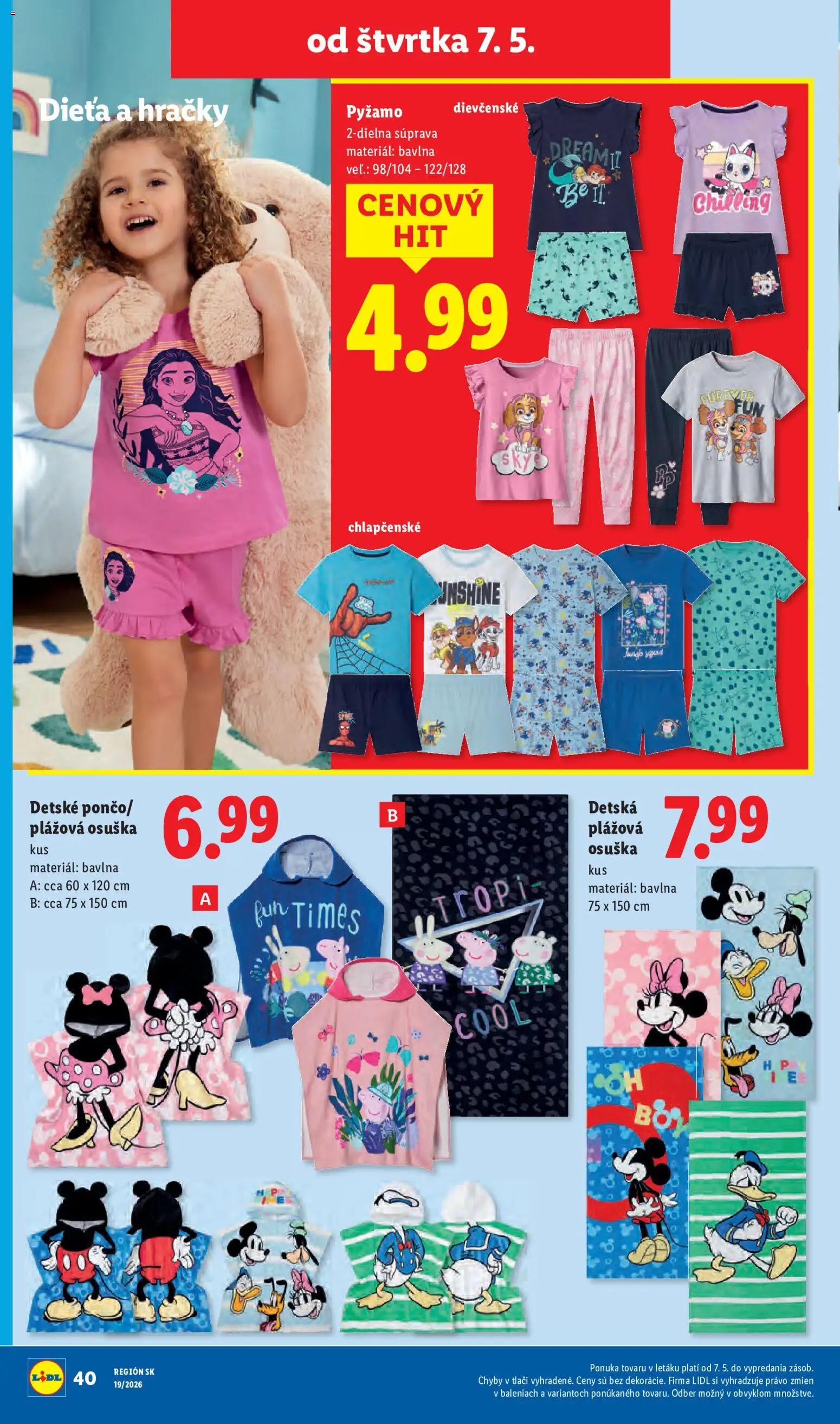 Nové Lidl akcie – leták je platný od 04.05.2026 | Strana: 80 | Produkty: Osuška, Pyžamo, Hračky