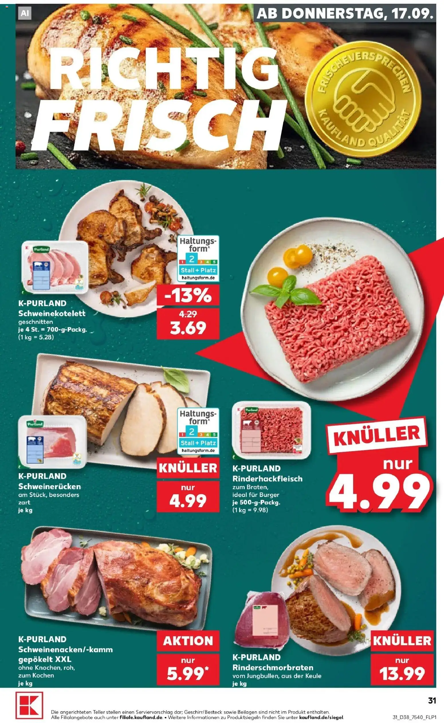 Prospekt Kaufland ab 14.09.2026 » Angebote Online zum Blättern | Seite: 43 | Produkte: Beilagen, Burger, Schweinerucken