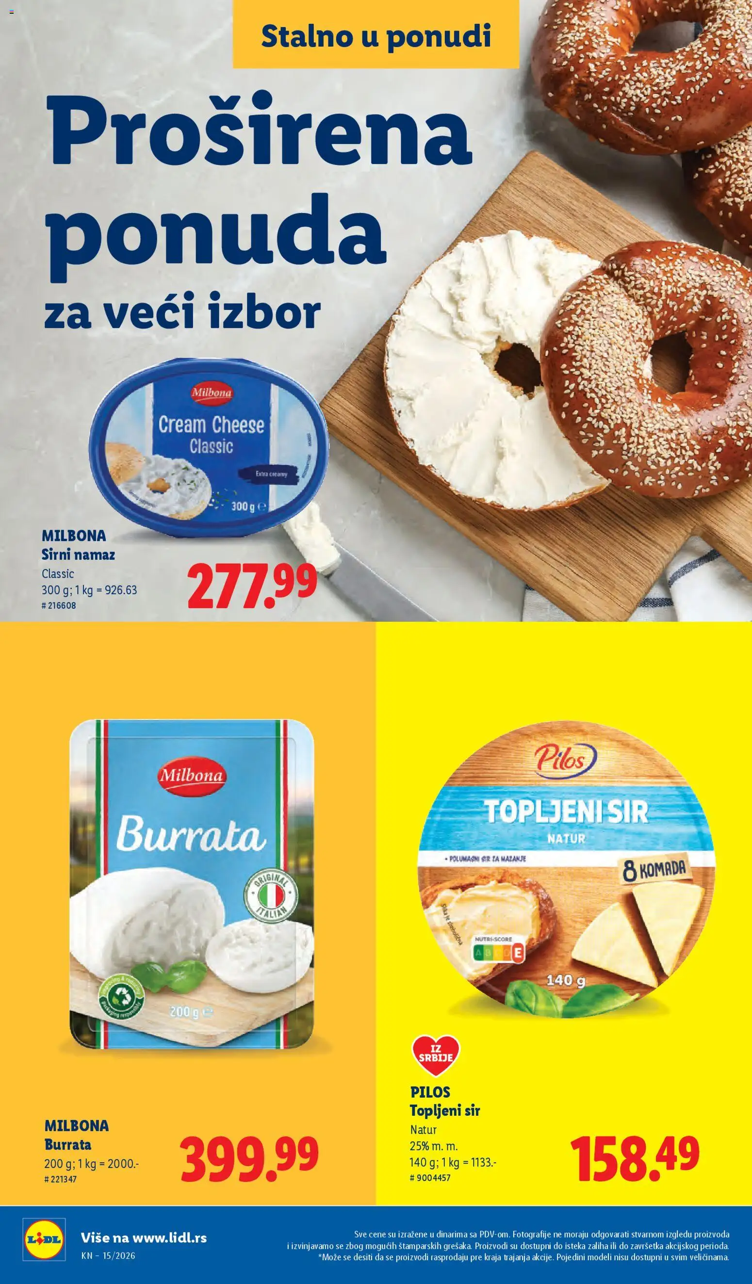 Lidl katalog - važi od 09.04.2026 | Strana: 50 | Proizvode: Namaz, Burrata, Sir, Topljeni sir
