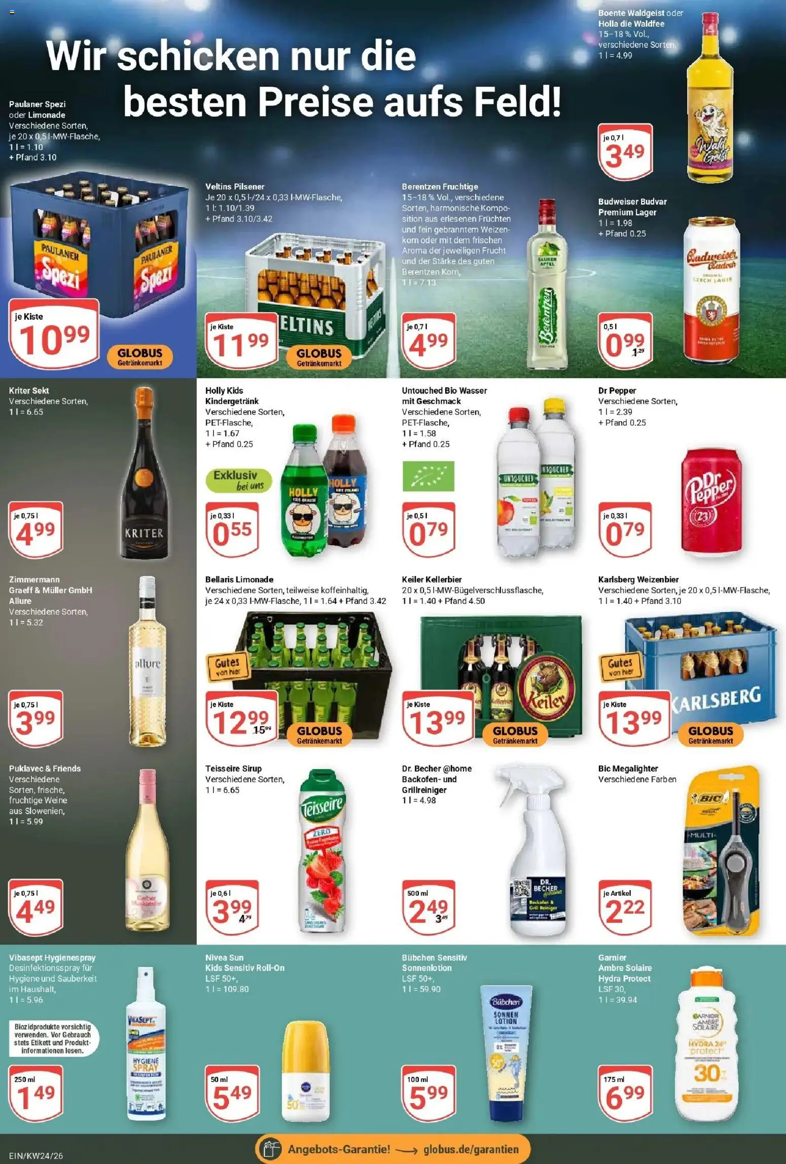 Globus Prospekt Homburg-Einöd – gültig ab 08.06.2026 | Seite: 10 | Produkte: Sonnenlotion, Backofen, Budweiser, Paulaner