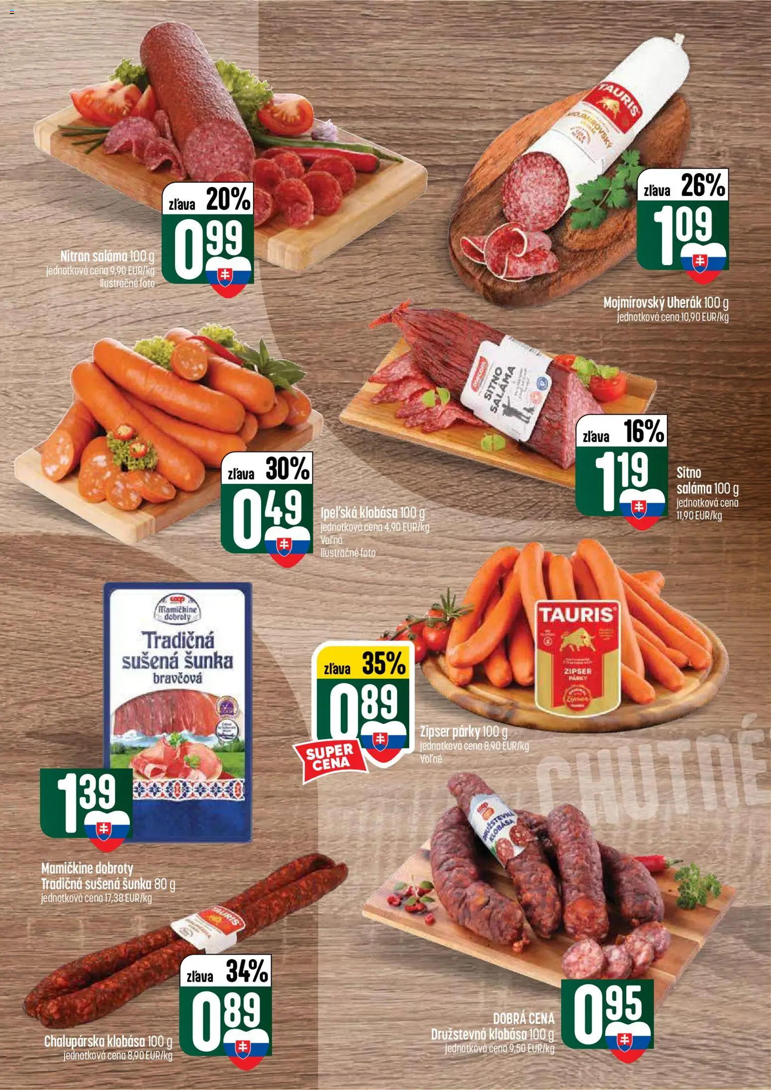 Nové COOP Jednota akcie – leták je platný od 02.07.2026 | Strana: 11 | Produkty: Saláma, Šunka, Klobása, Párky