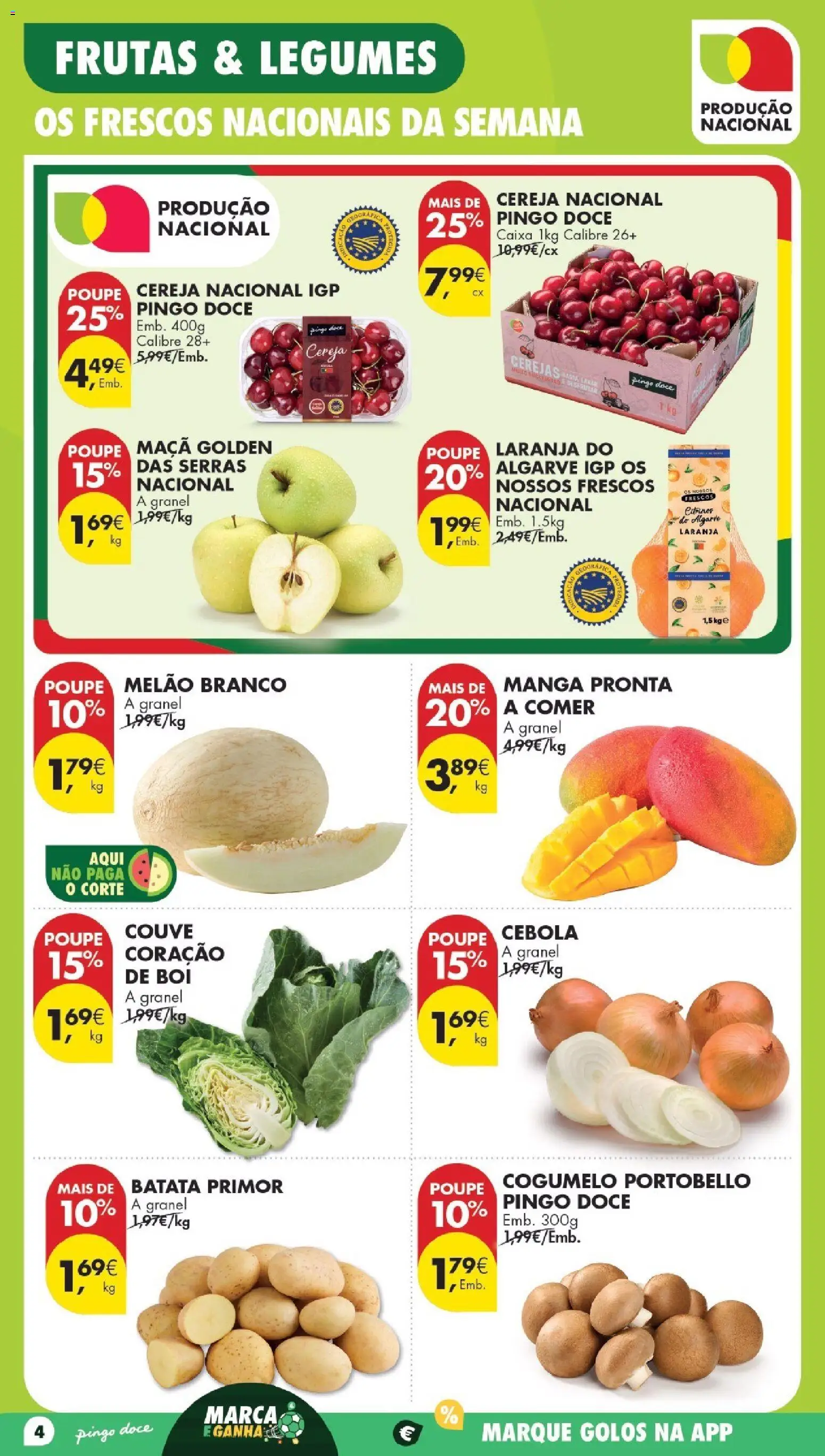 Pingo Doce Poupe Esta Semana Madeira │ válido de 30/06/2026 | Página: 4 | Produtos: Batata, Cebola, Cereja, Maça