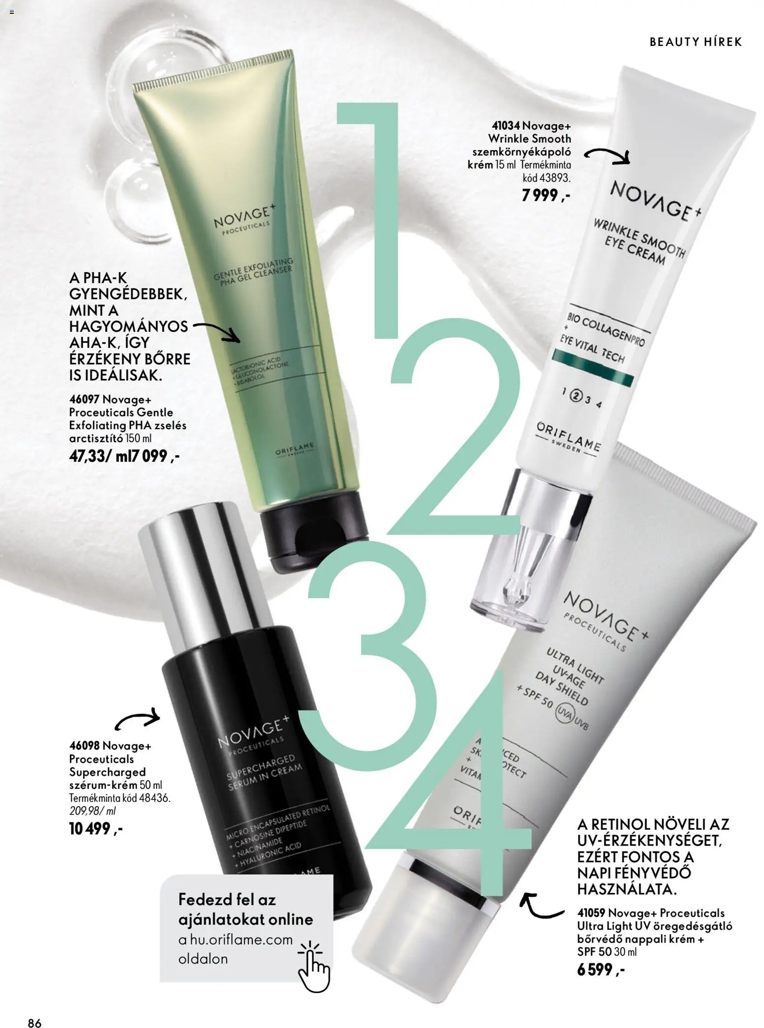 Oriflame akciós ujság - amely érvényes a következő dátumtól: 2026.11.11. | Oldal: 86 | Termékek: Krém, Szemkörnyékápoló, Fényvédő, Gél