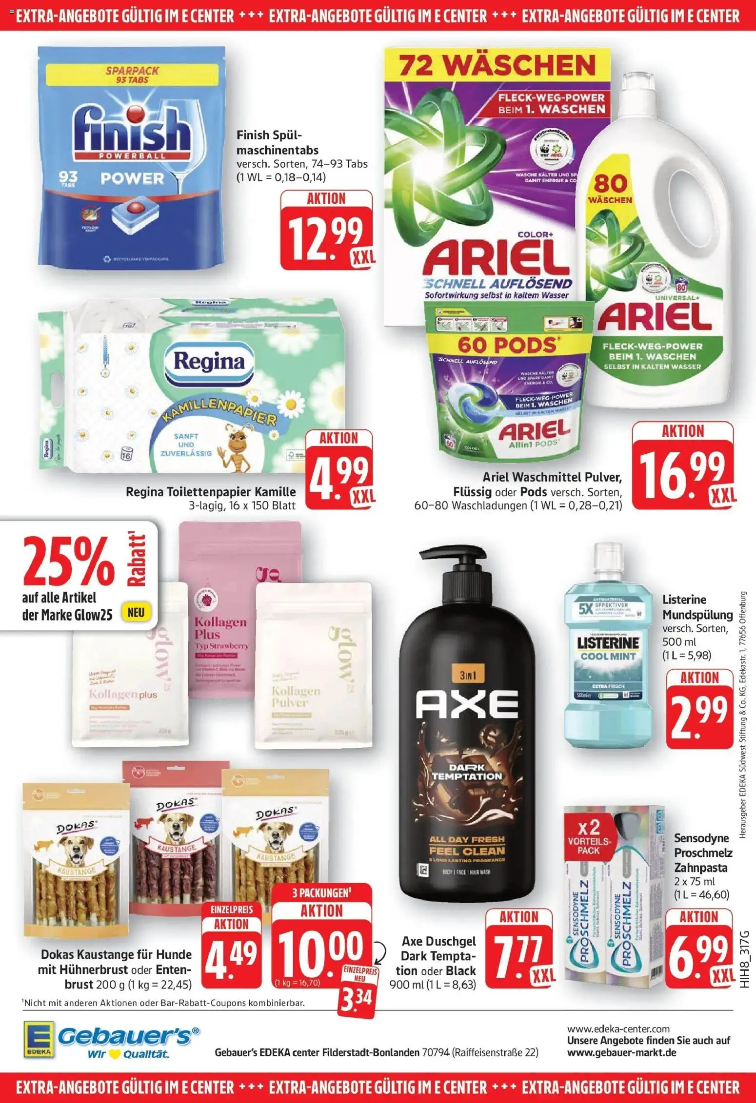 Edeka Prospekt Filderstadt-Bonlanden (ab 24.08.2026) » Angebote Online | Seite: 28 | Produkte: Finish, Axe, Listerine, Toilettenpapier