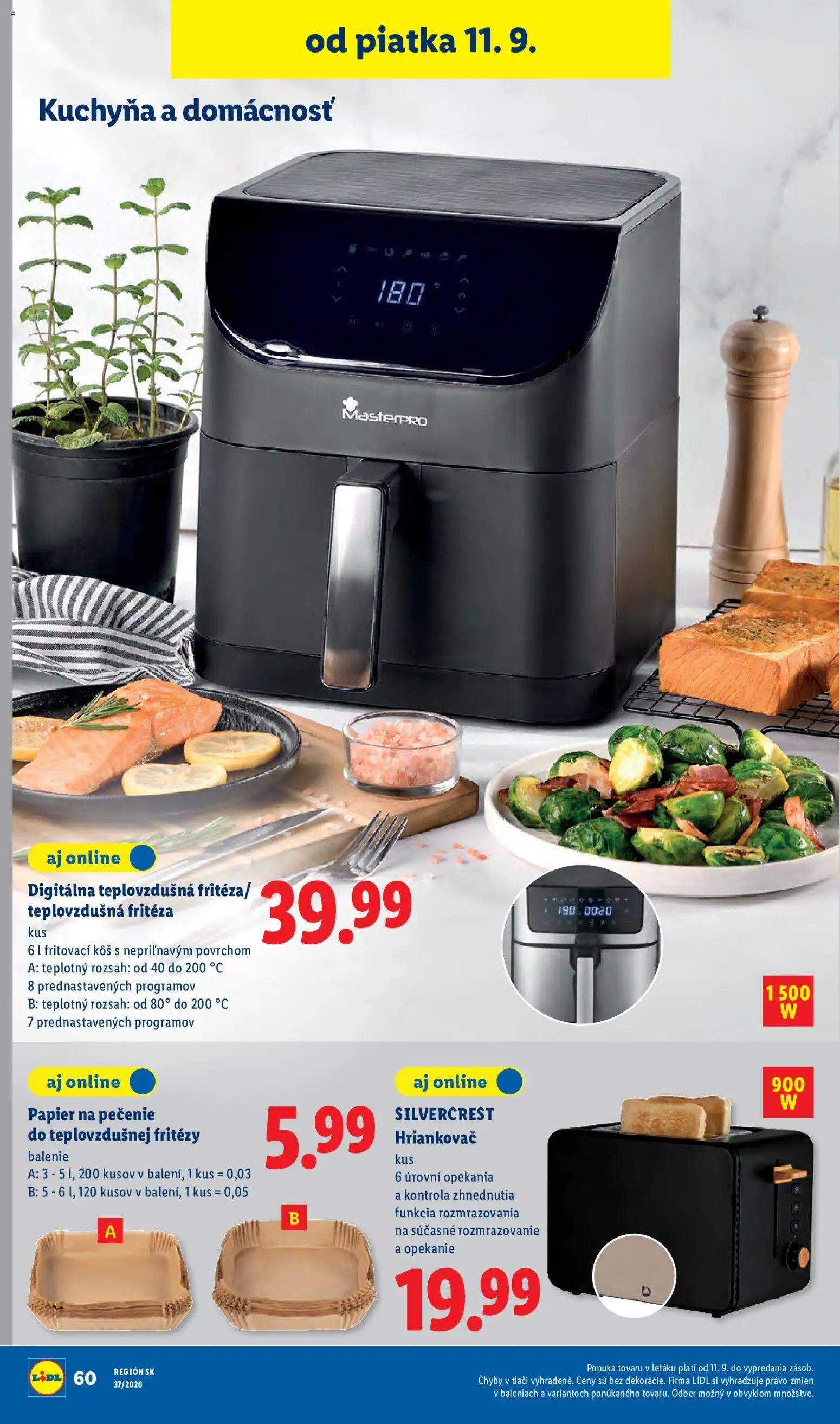 Nové Lidl akcie – leták je platný od 07.09.2026 | Strana: 88 | Produkty: Kuchyňa, Fritéza, Teplovzdušná frítéza