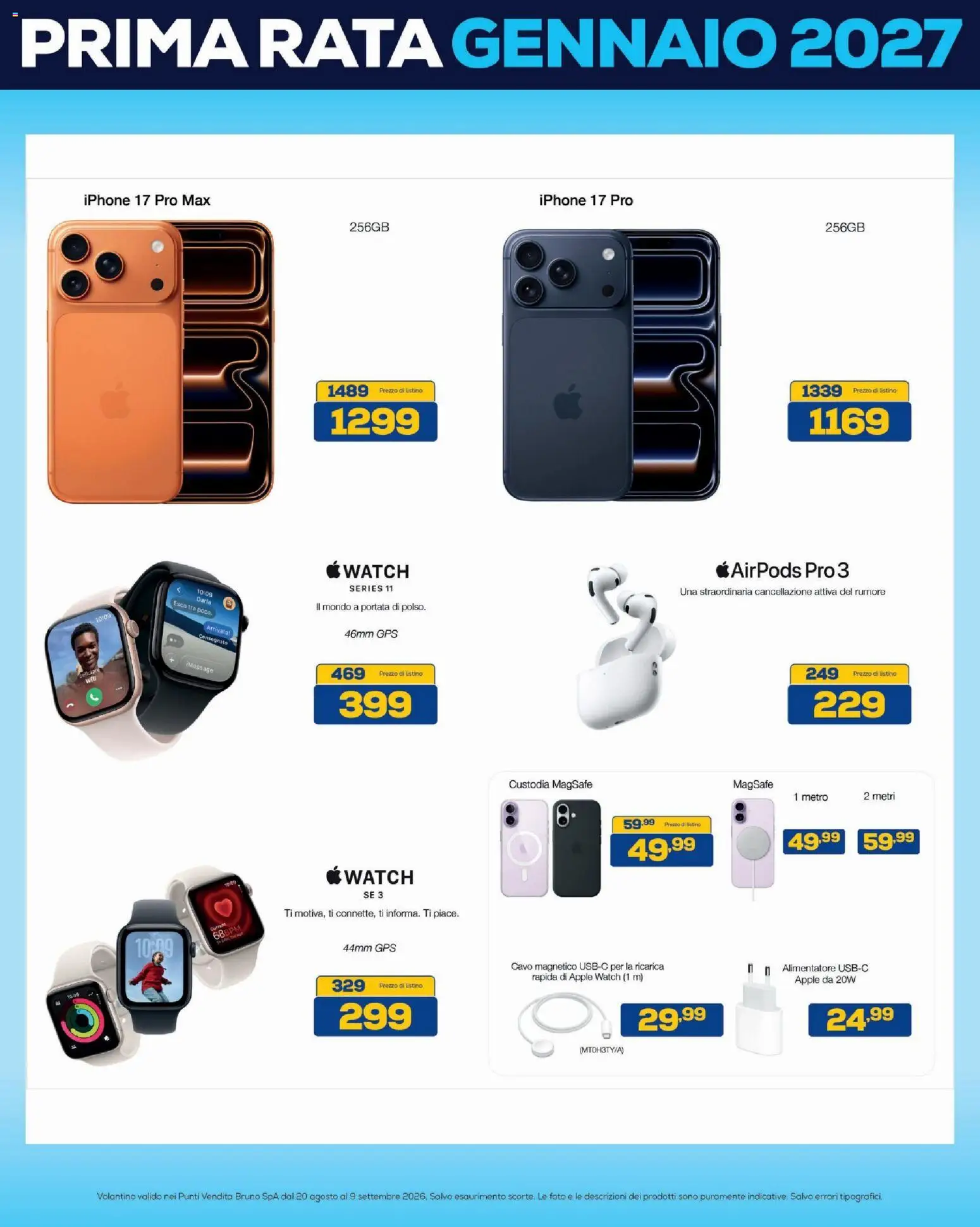 Volantino BRUNO del 20/08/2026 | Pagina: 12 | Prodotti: Iphone, Cavo, Apple Watch, Airpods