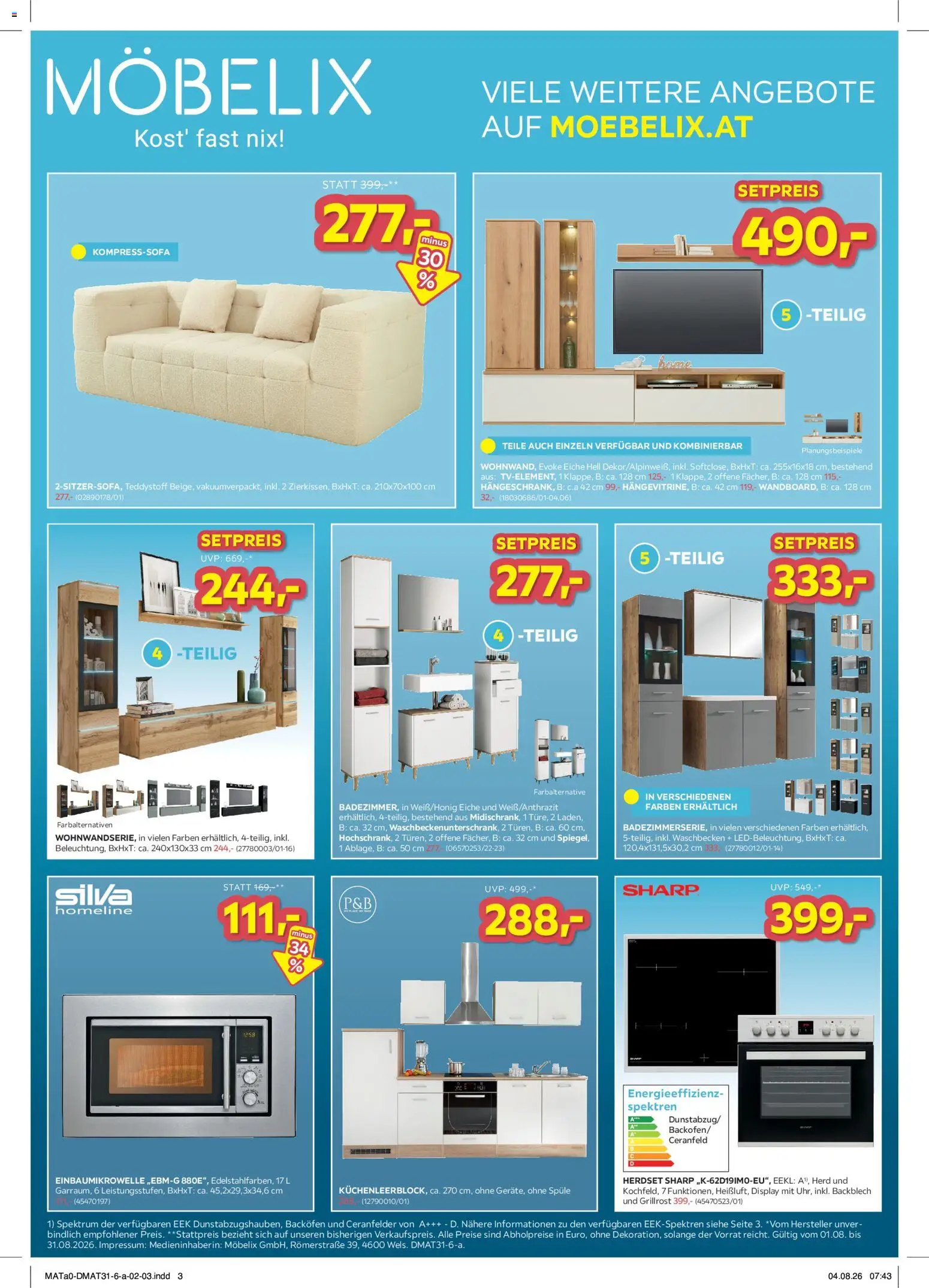 Möbelix Die Besten Online Deals gültig ab 01.08.2026 | Seite: 3 | Produkte: Herd, Waschbecken