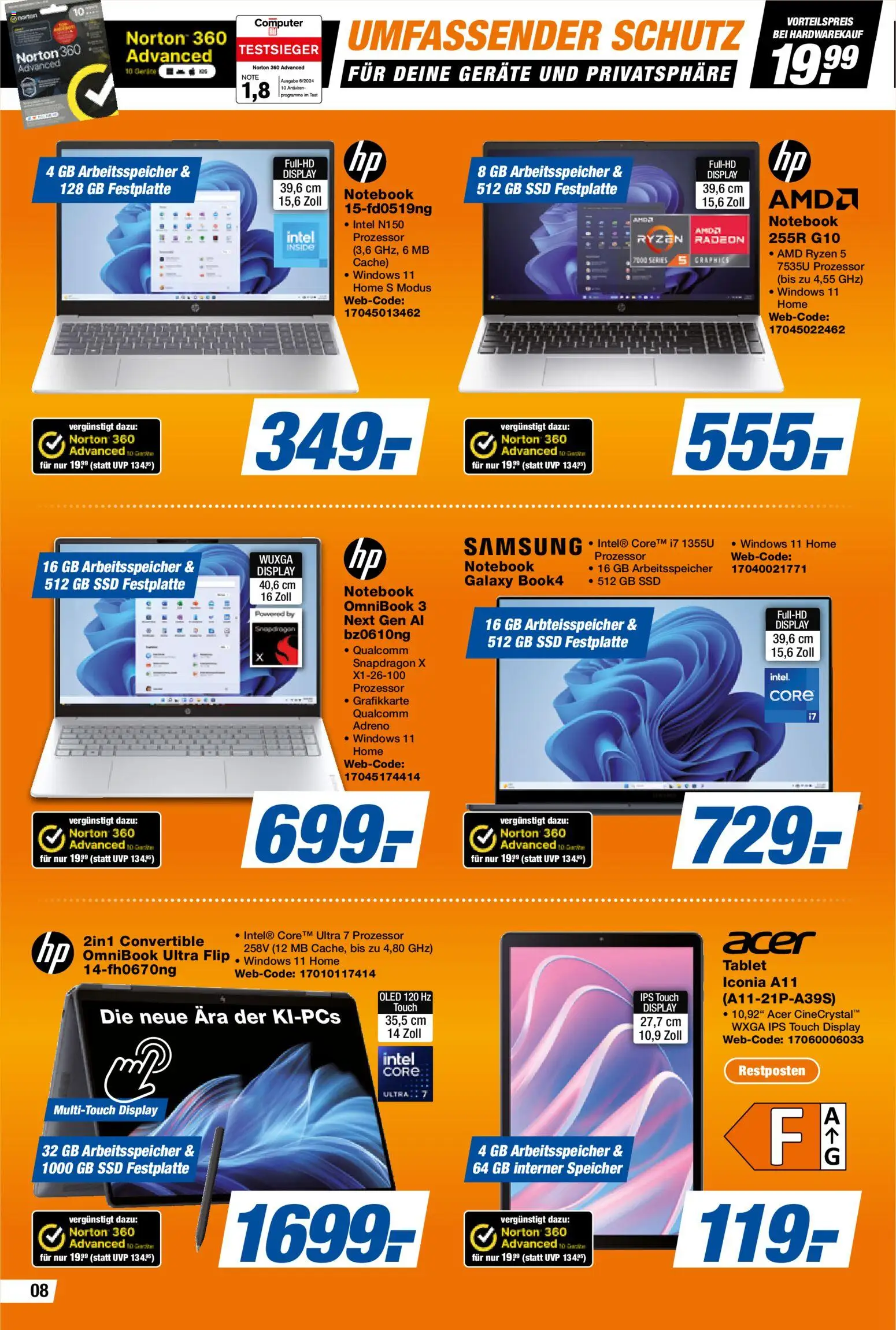 Expert Prospekt – gültig ab 04.09.2026 | Seite: 8 | Produkte: Samsung, Grafikkarte, Tablet, Computer