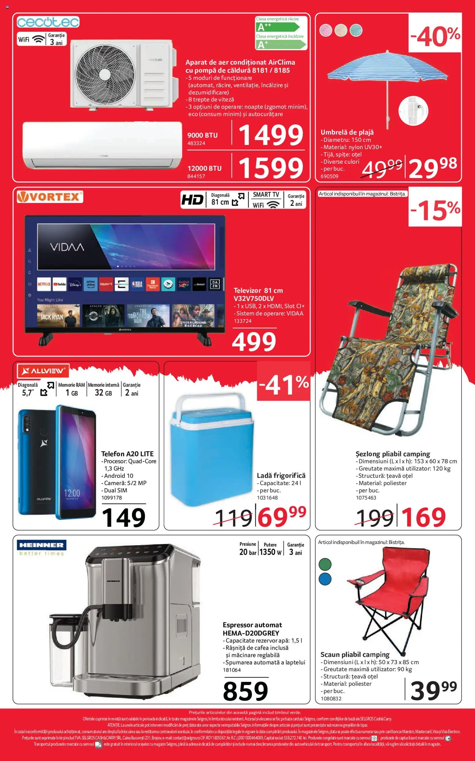 Noul catalog Selgros – valabil de la 15.05.2026 | Pagină: 16 | Produse: Espressor, Umbrelă, Aer Condiționat, Scaun