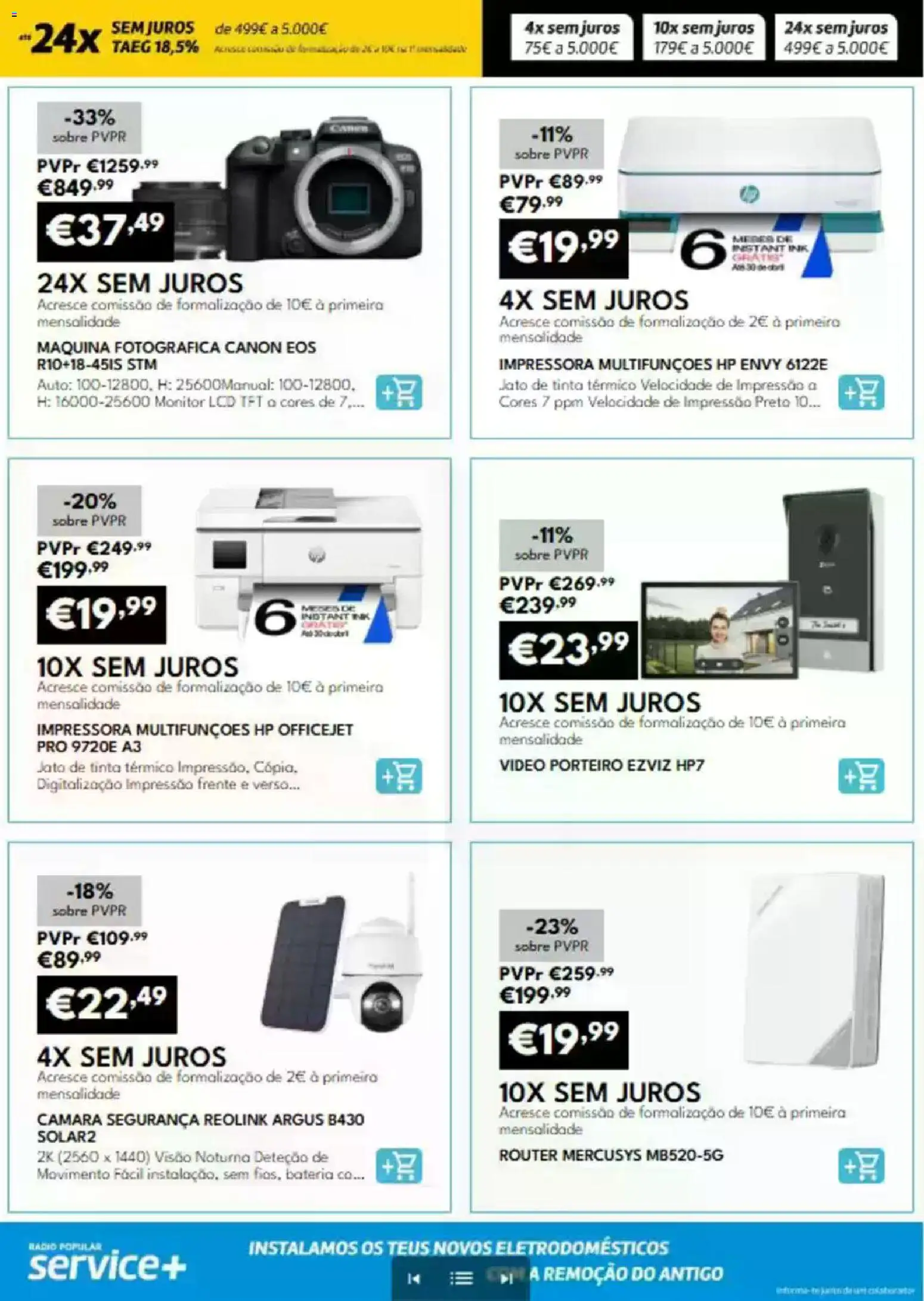Radio Popular folheto 24x sem Juros │ válido de 01/07/2026 | Página: 9 | Produtos: Monitor, Impressora, Tinta, Máquina fotográfica