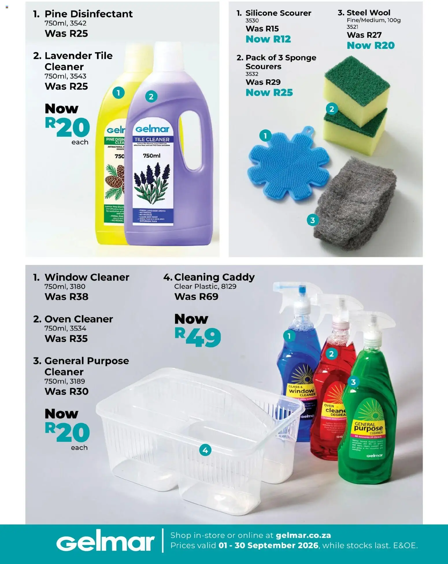New Gelmar catalogue – valid from 01/09/2026 | Page: 11 | Products: Oven, Disinfectant, Bleach, Silicone