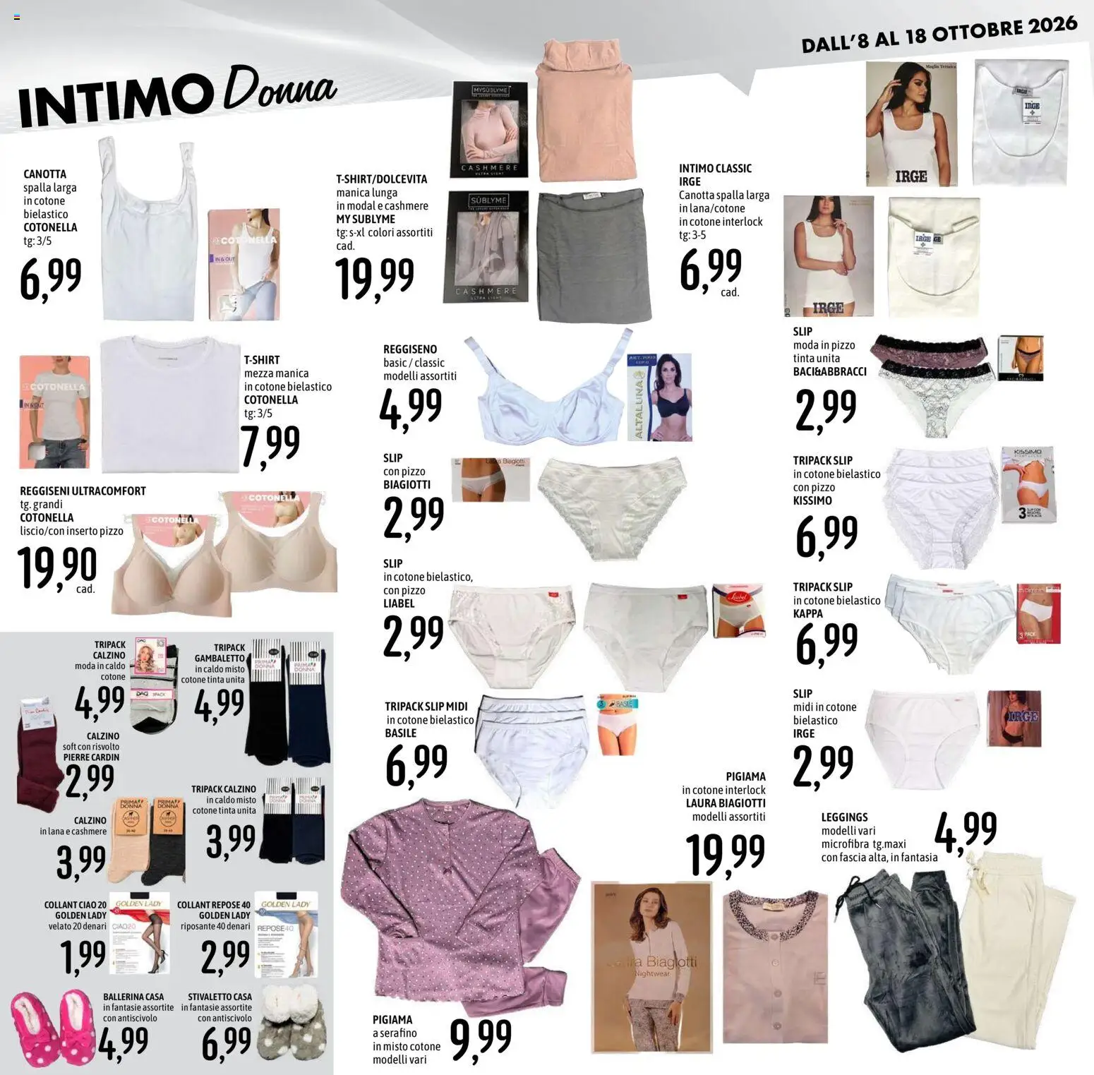 Volantino Emisfero del 08/10/2026 | Pagina: 35 | Prodotti: Canotta, Reggiseno, Leggings, Collant