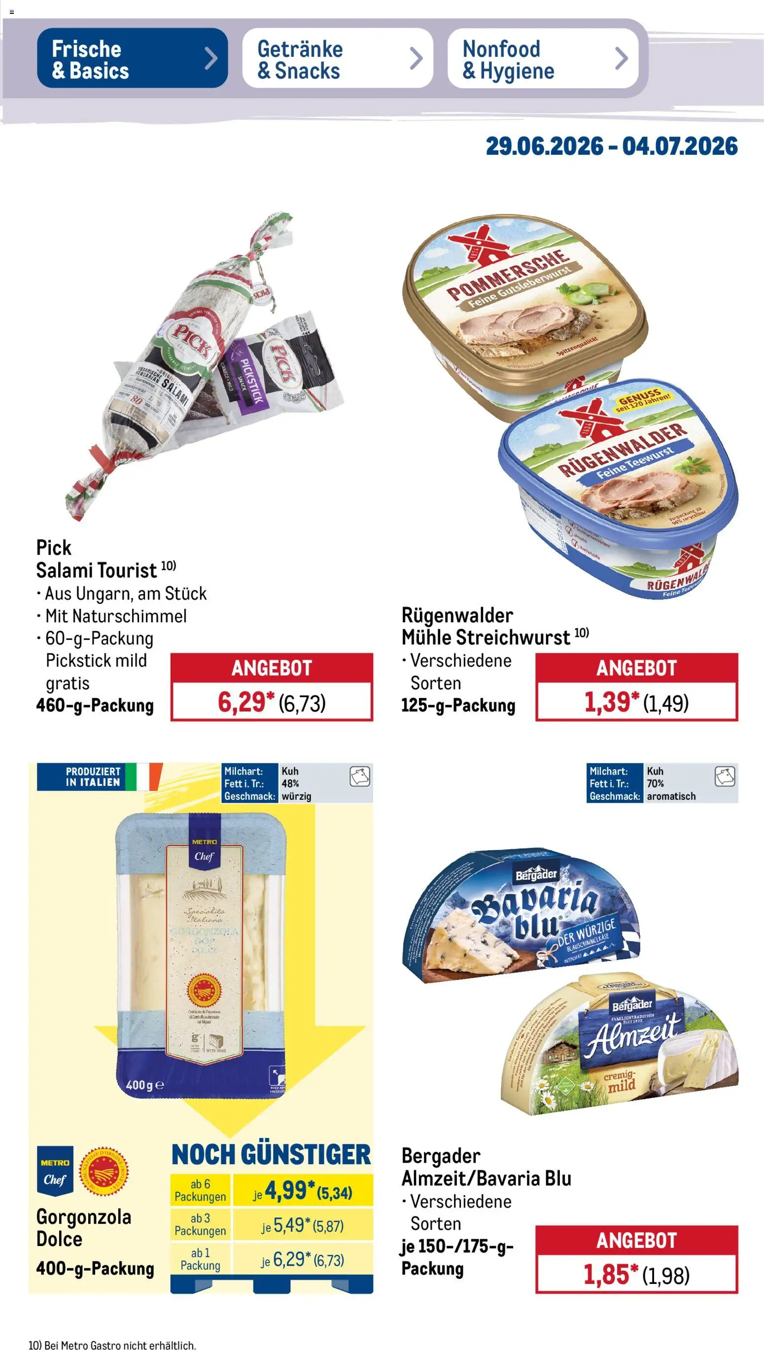 Metro Non Food & Hygiene – gültig ab 29.06.2026 | Seite: 44 | Produkte: Mühle, Salami