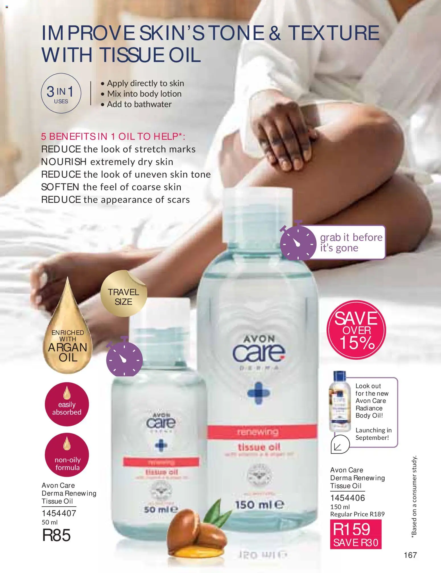 New Avon catalogue – valid from 01/07/2026 | Page: 167 | Products: Tissue oil, Oil, Lotion